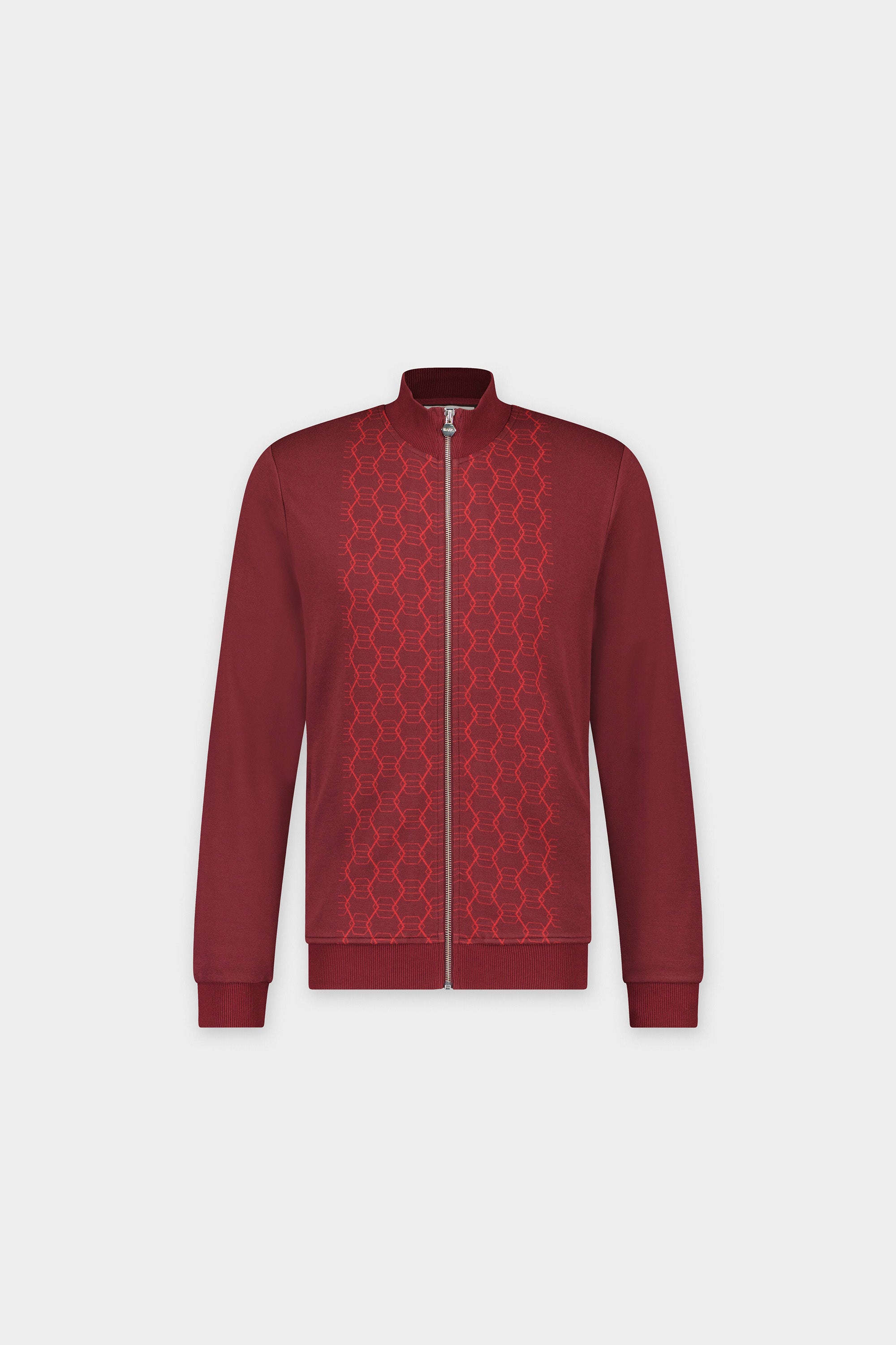 Brooklyn Regular Intarsia Hex. Track Jacket Red Dahlia BALR