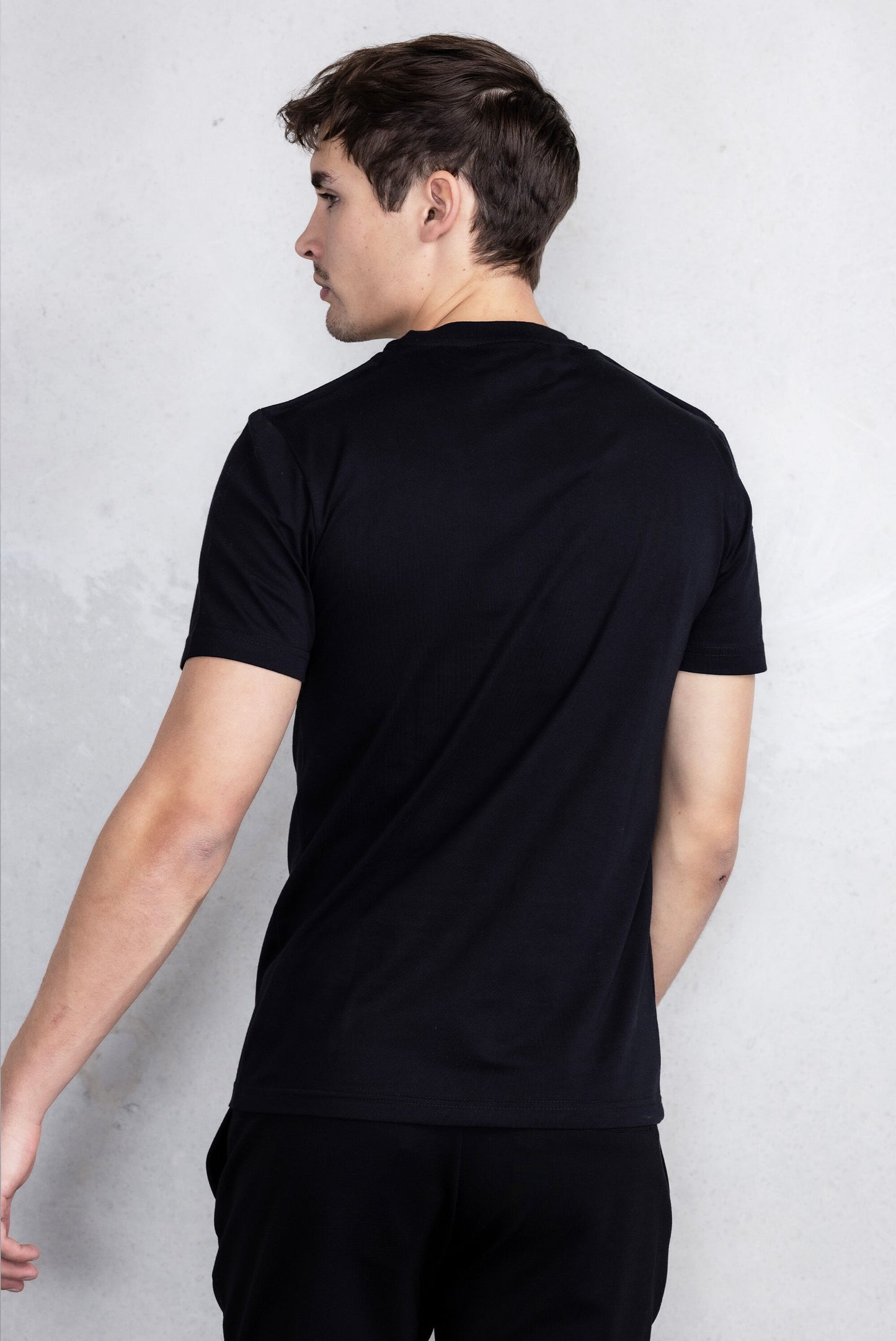 Sebastian Slim Gold Emblem T-Shirt Jet Black