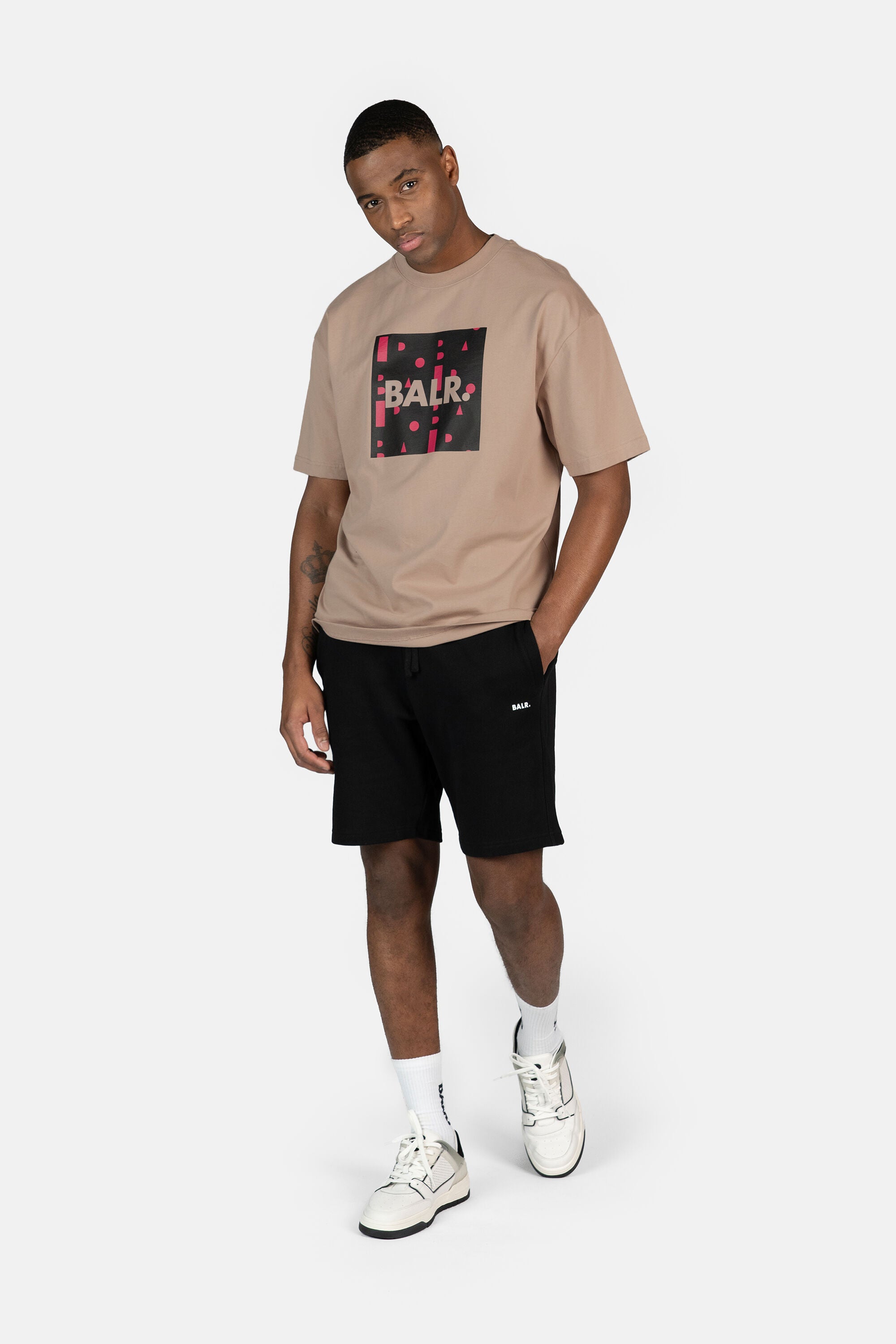 BALR. Repeat Box Fit T-Shirt Warm Taupe