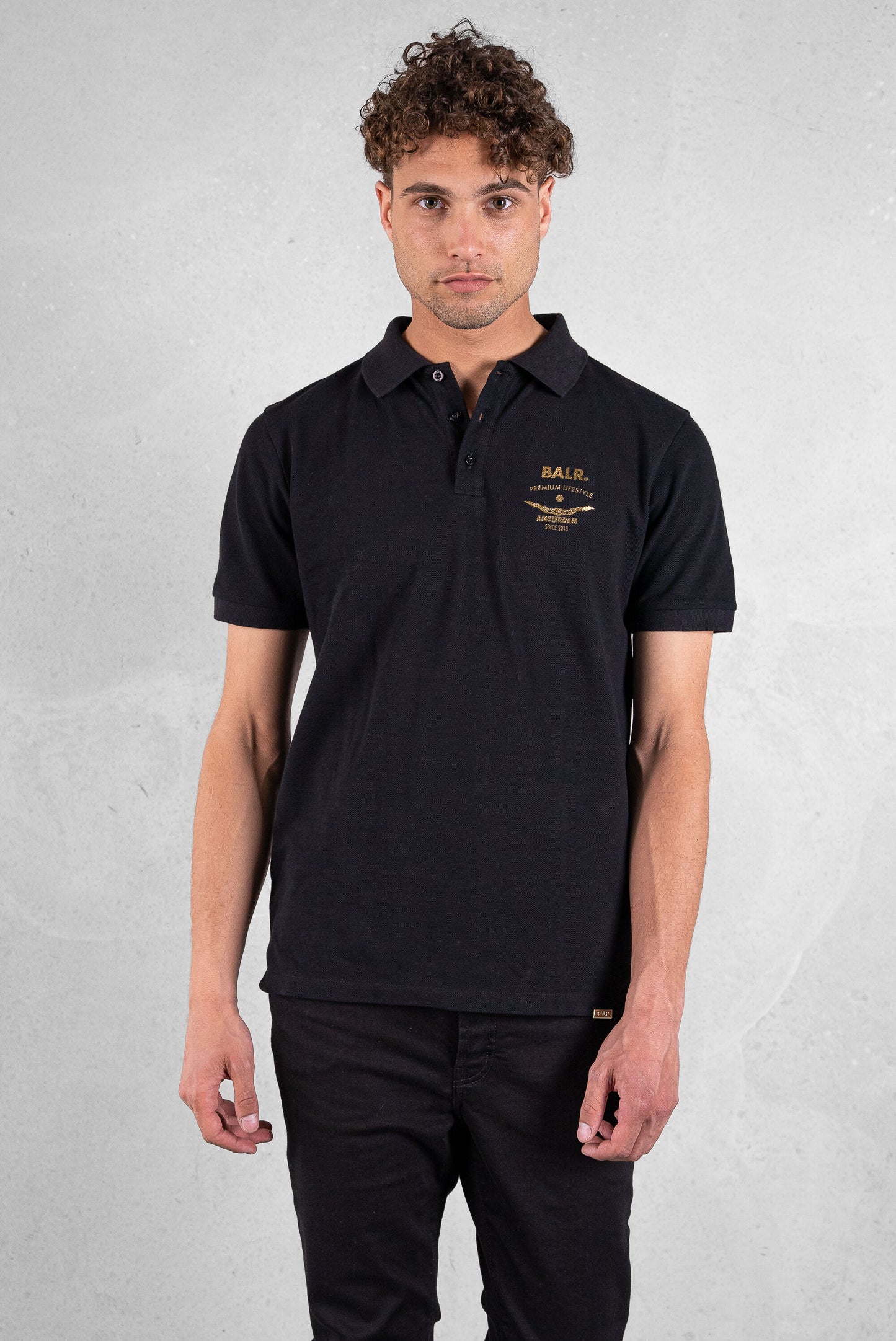 Olaf Straight Emblem Polo Jet Black