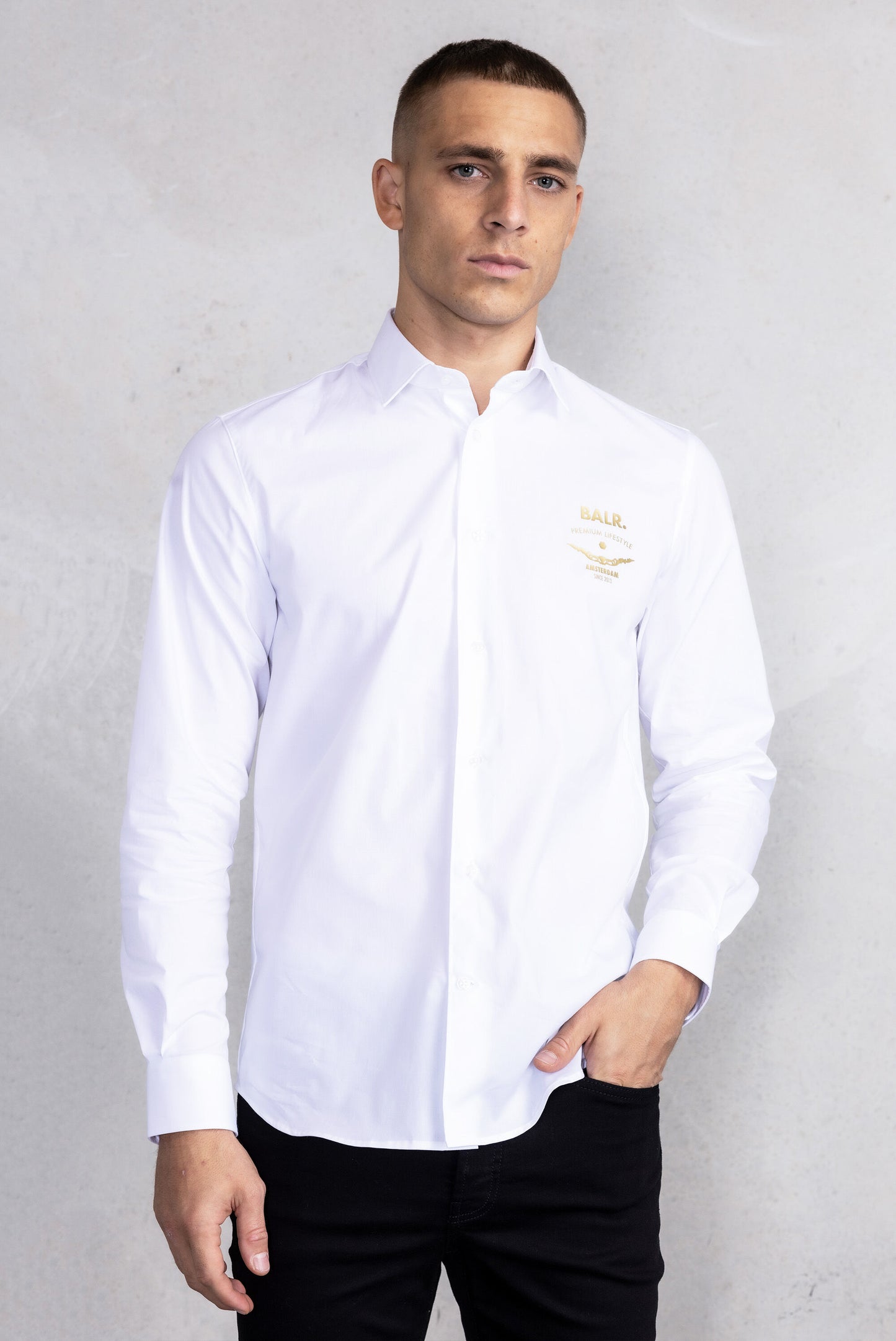 Phillipe Slim Emblem Shirt Bright White