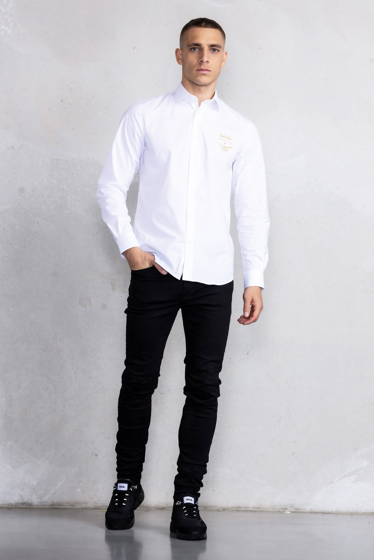 Phillipe Slim Emblem Shirt Bright White