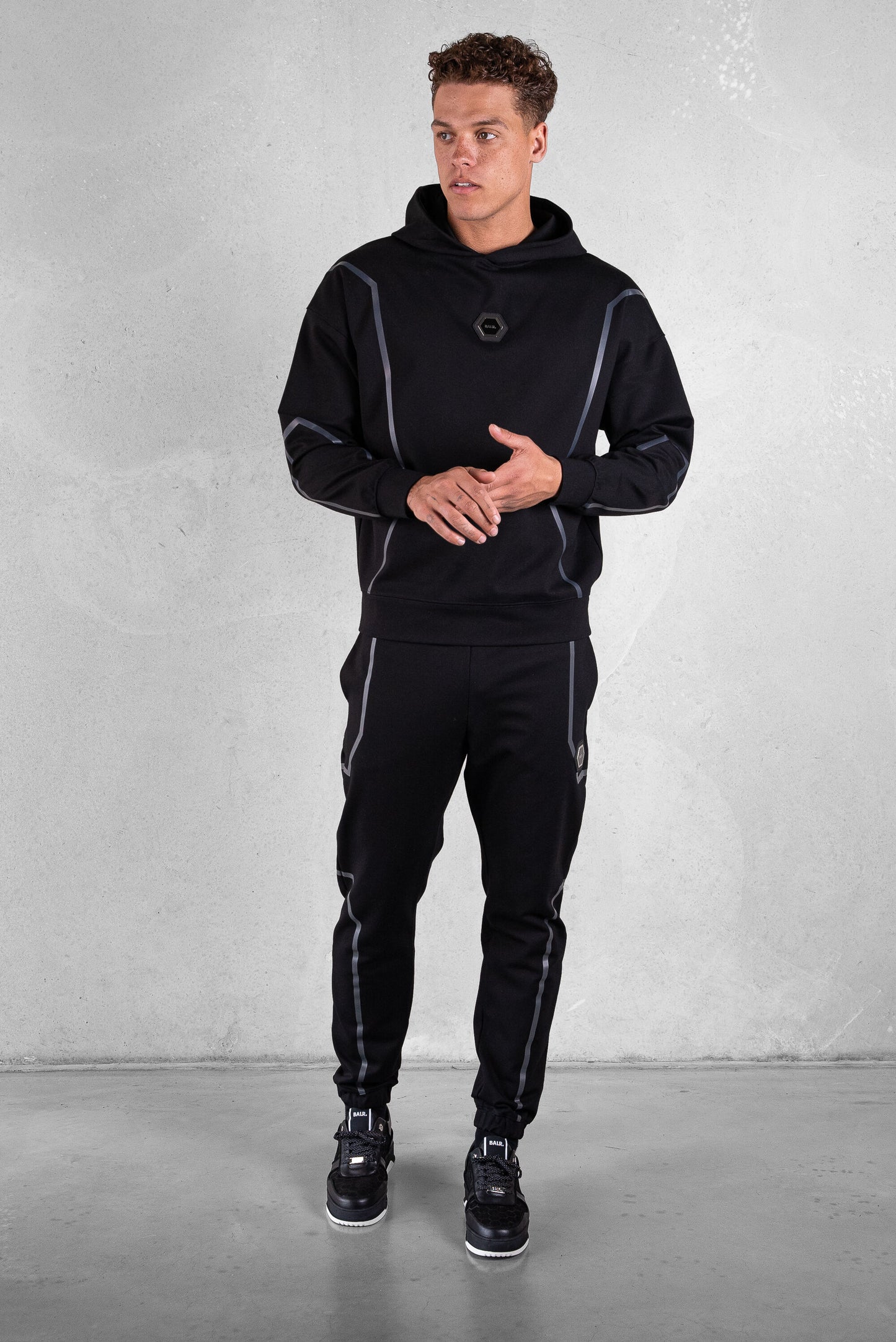Joey Box Hex Line Hoodie Jet Black