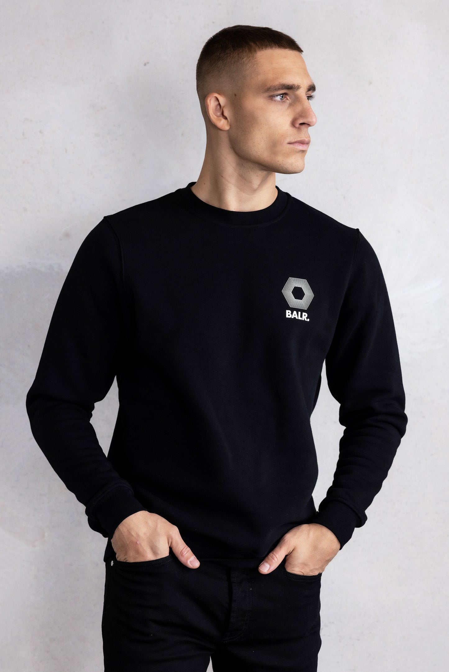 Olaf Straight H2S Hex Crewneck Jet Black