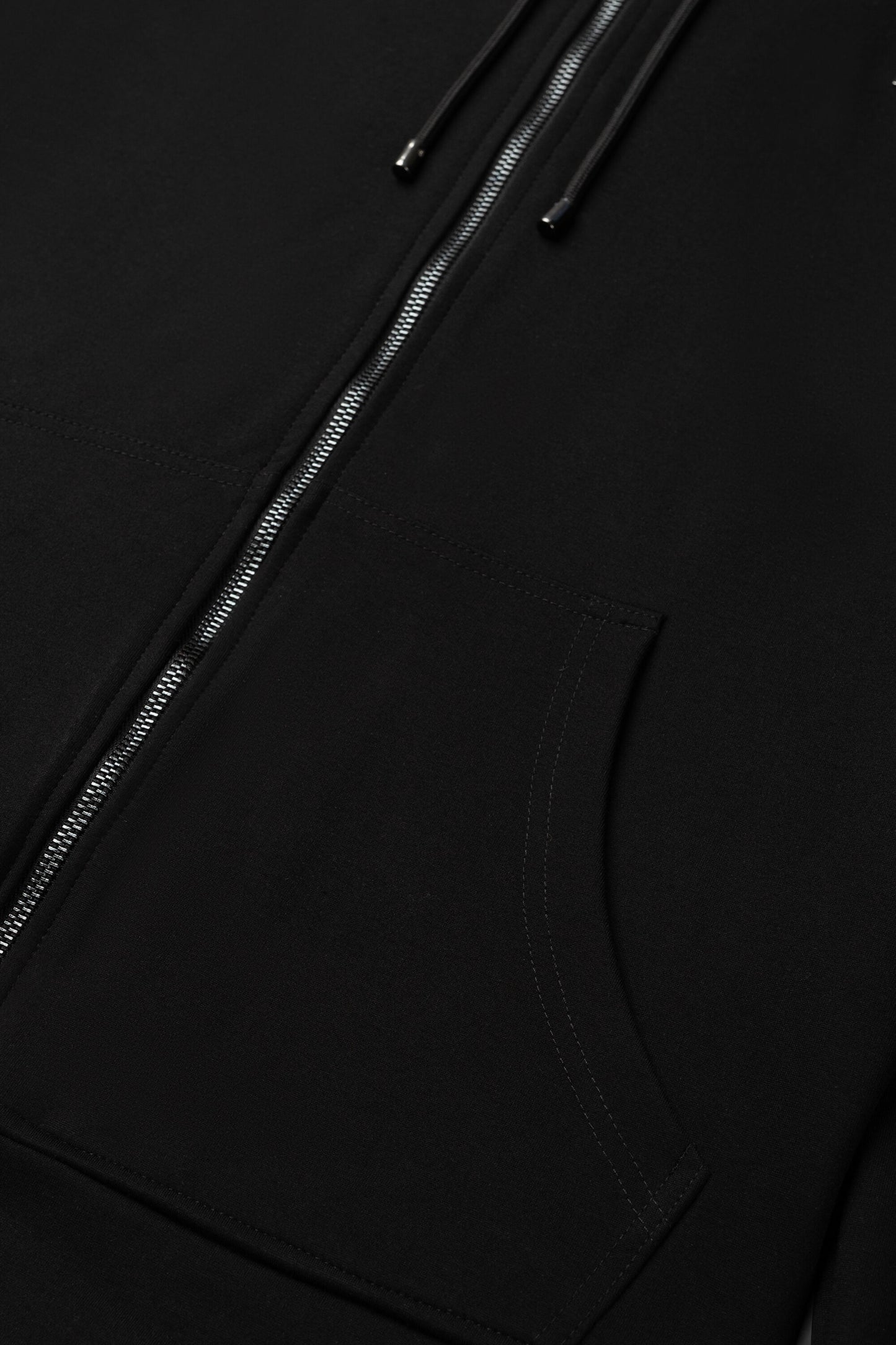 Q-Tape Zip Through Hoodie Jet Black
