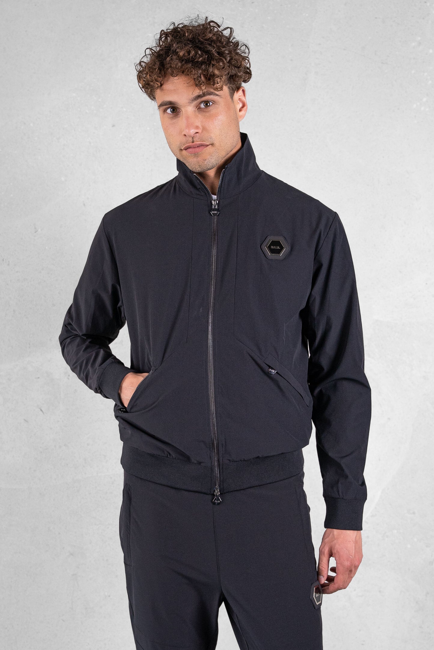 Louis Slim Ripstop Track Jacket Jet Black