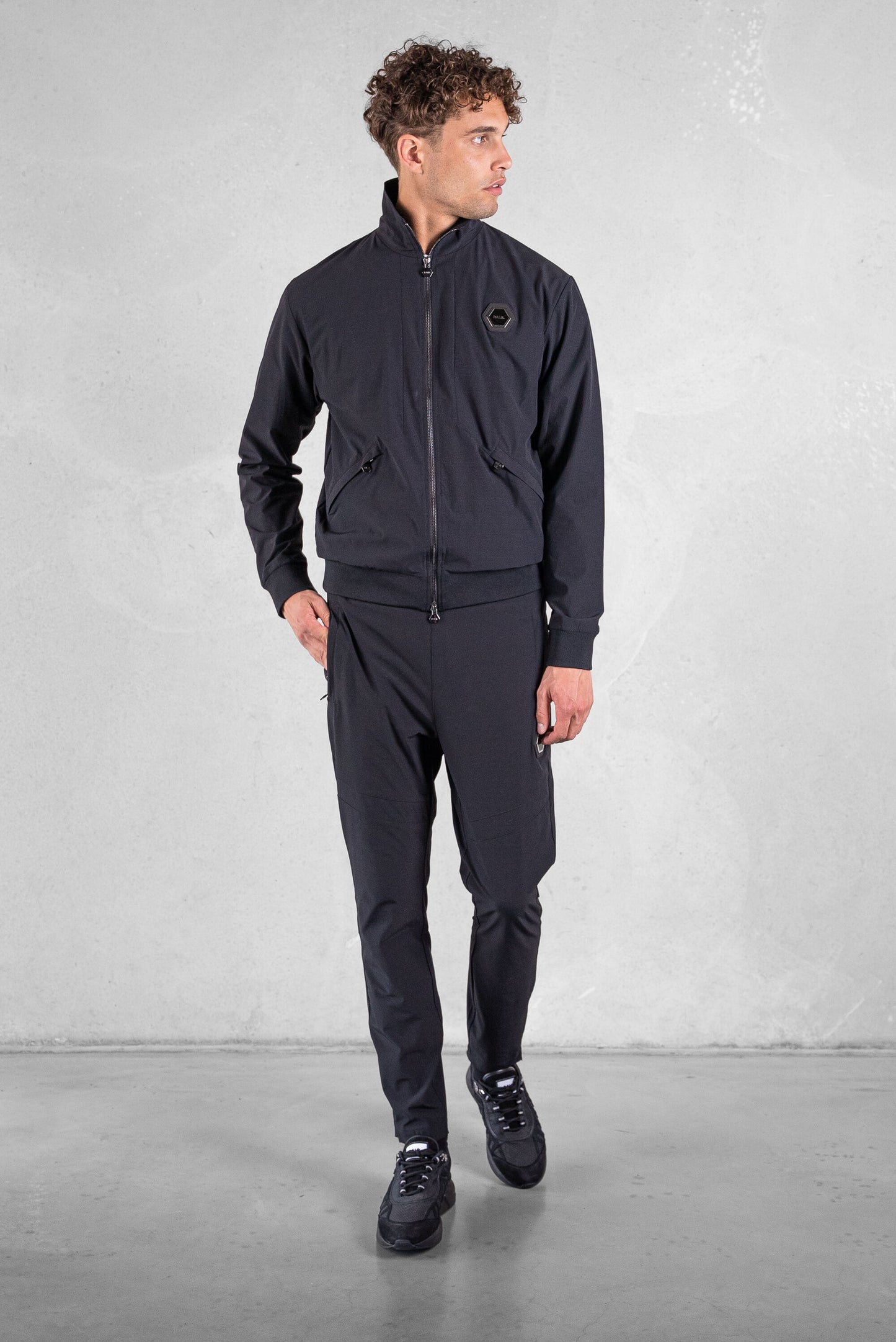 Louis Slim Ripstop Track Jacket Jet Black