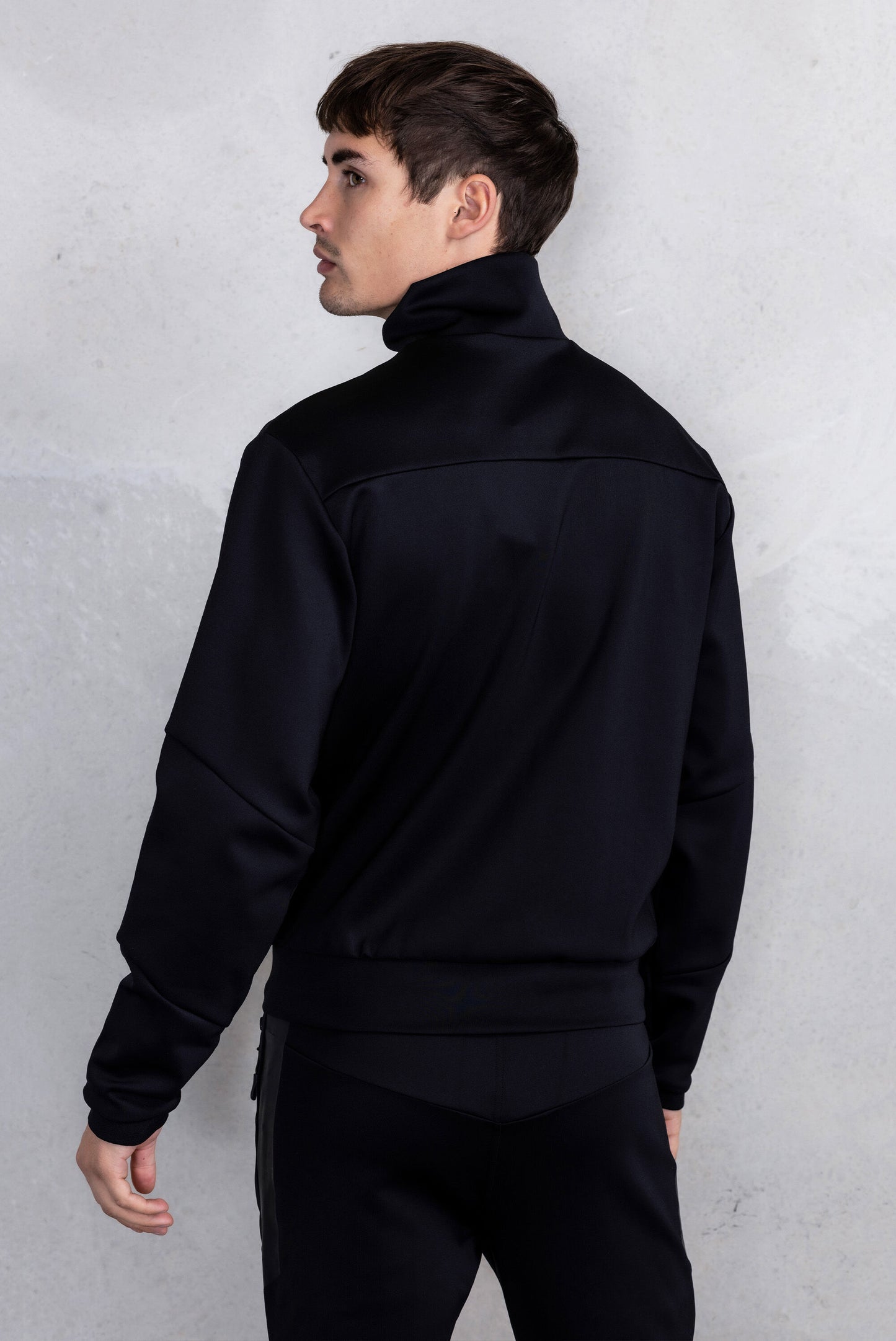 Louis Slim Tech Zip Track Jacket Jet Black