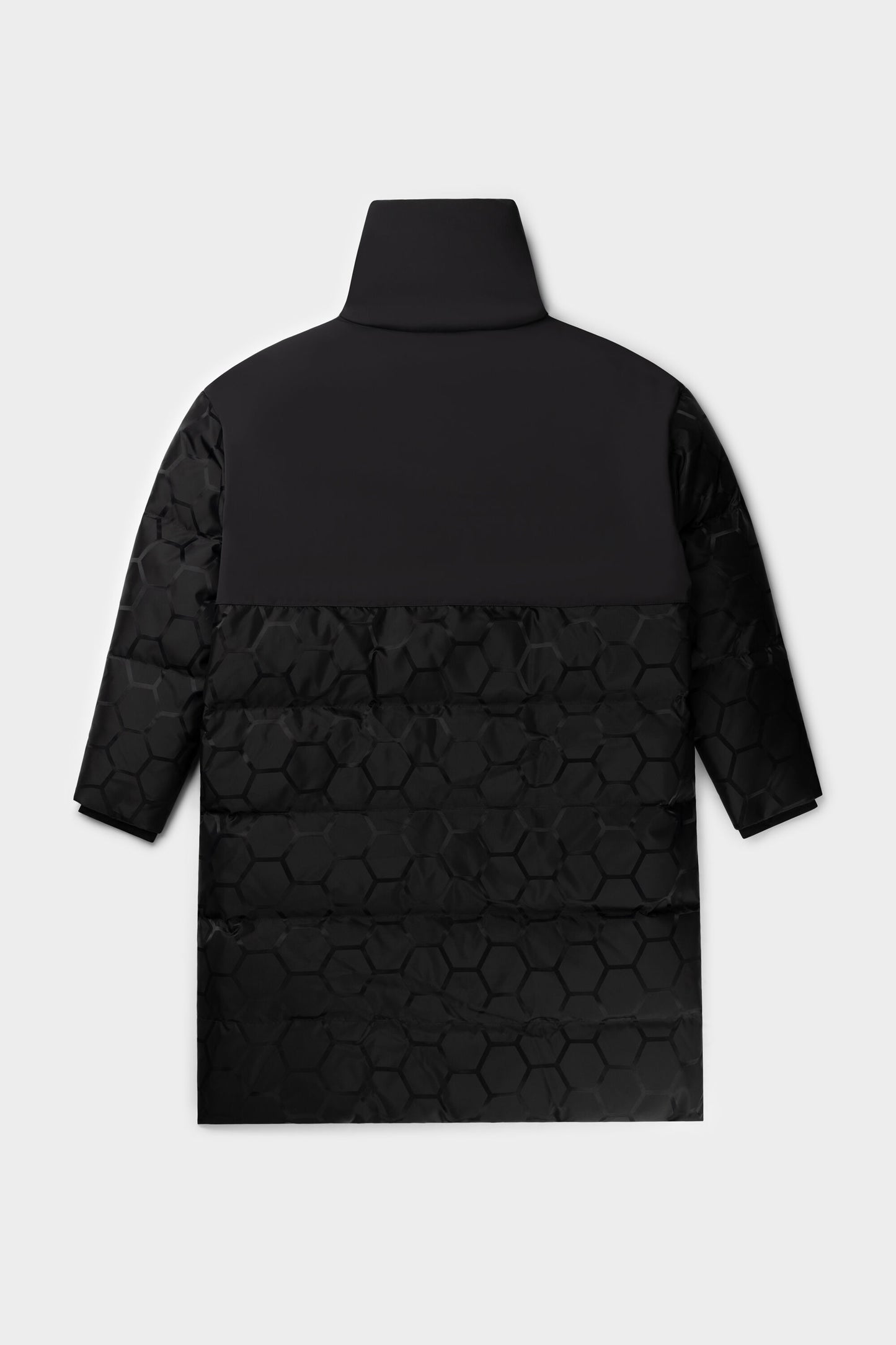 Dante Jacquard Long Puffer Jet Black