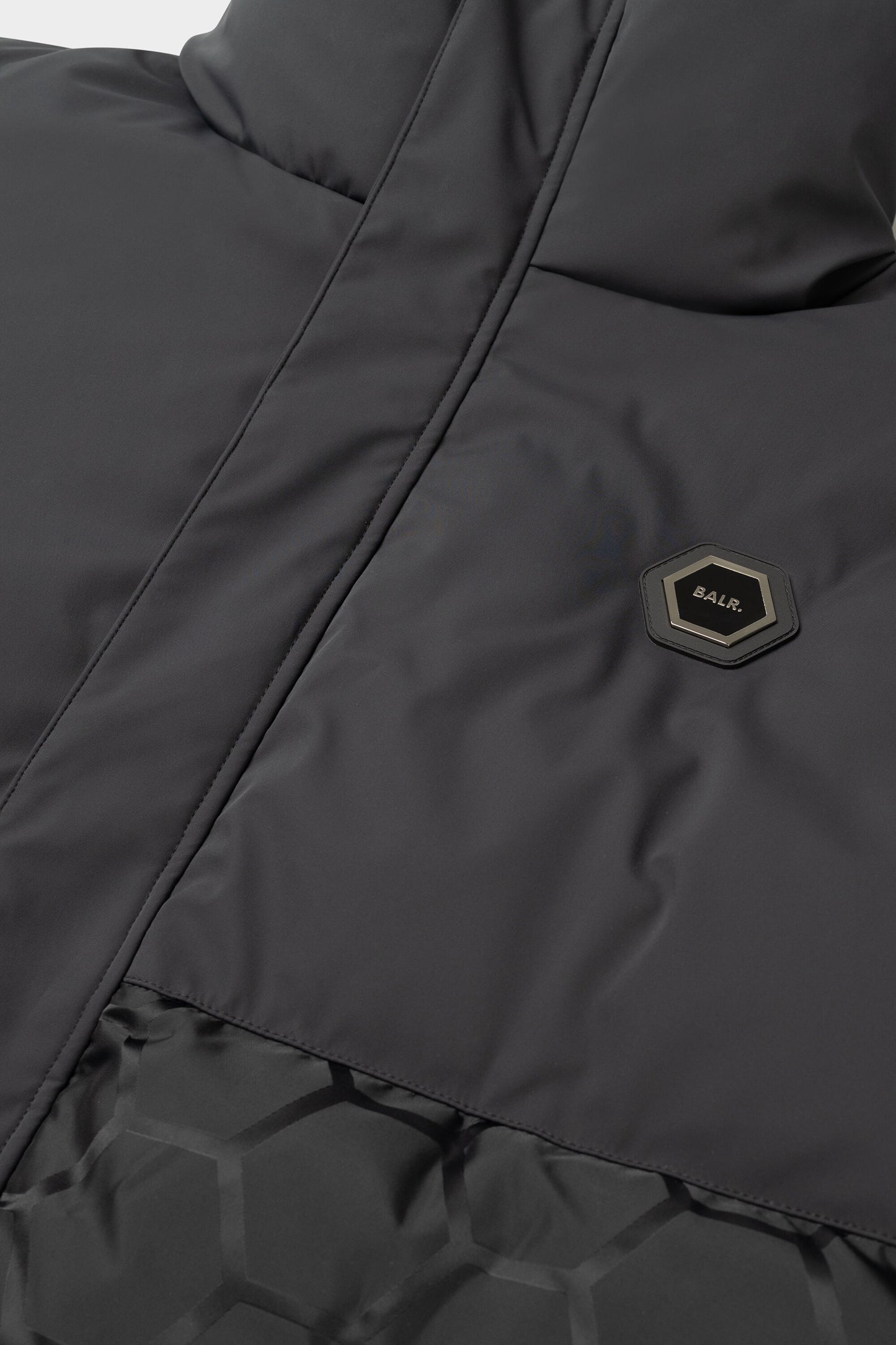 Dante Jacquard Long Puffer Jet Black