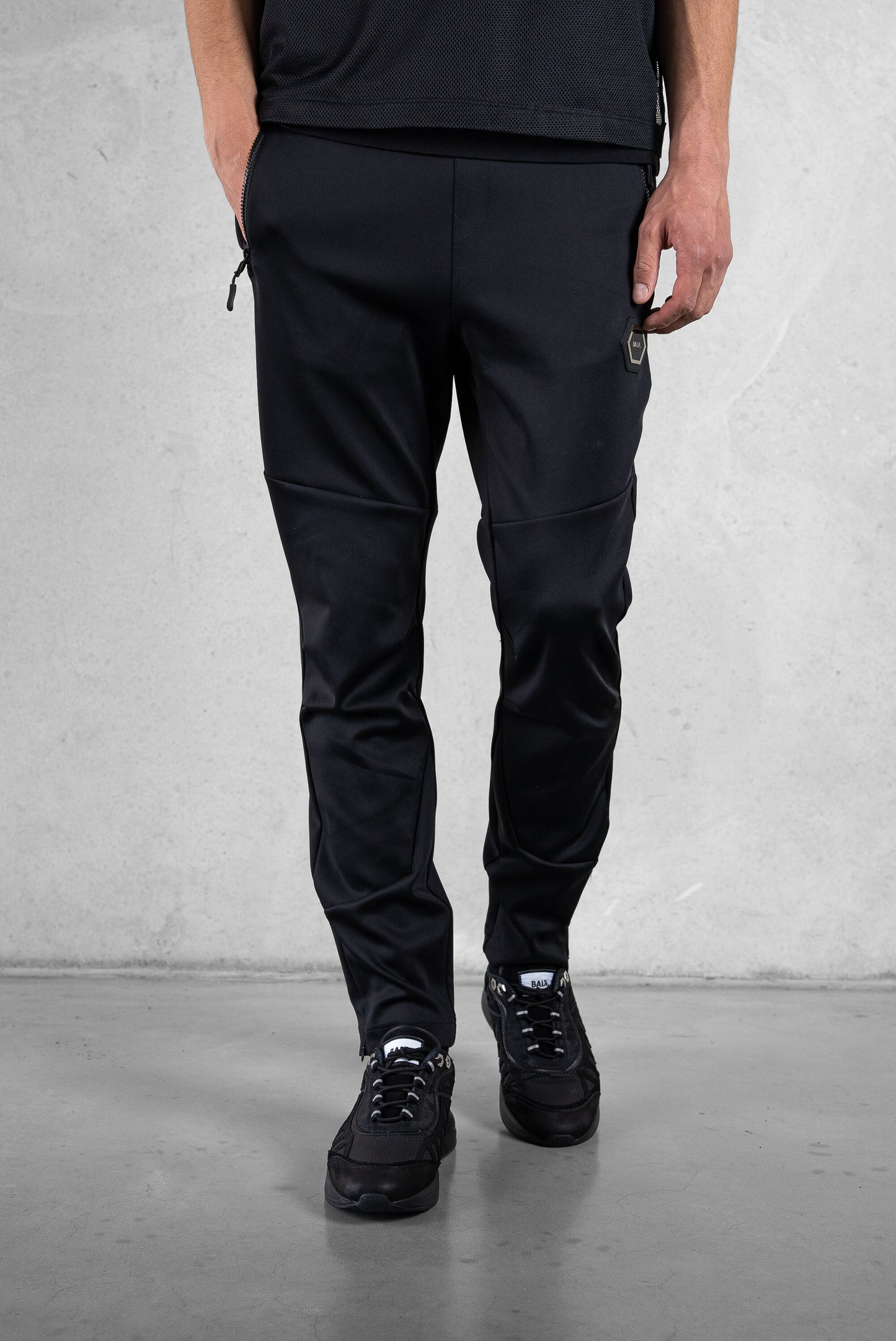 Louis Slim Tech Zip Track Pants Jet Black