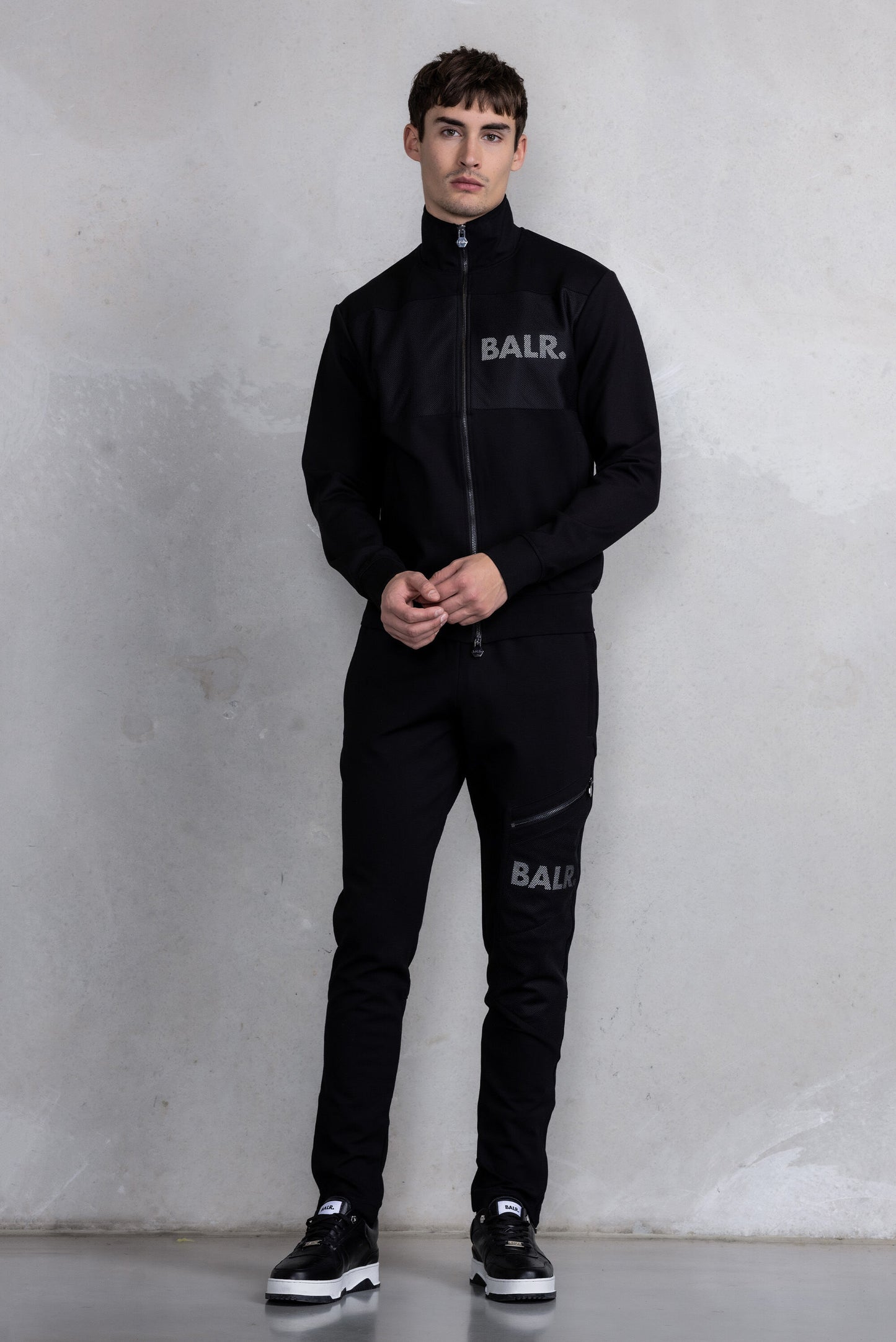 Louis Slim Mesh Track Pants Jet Black