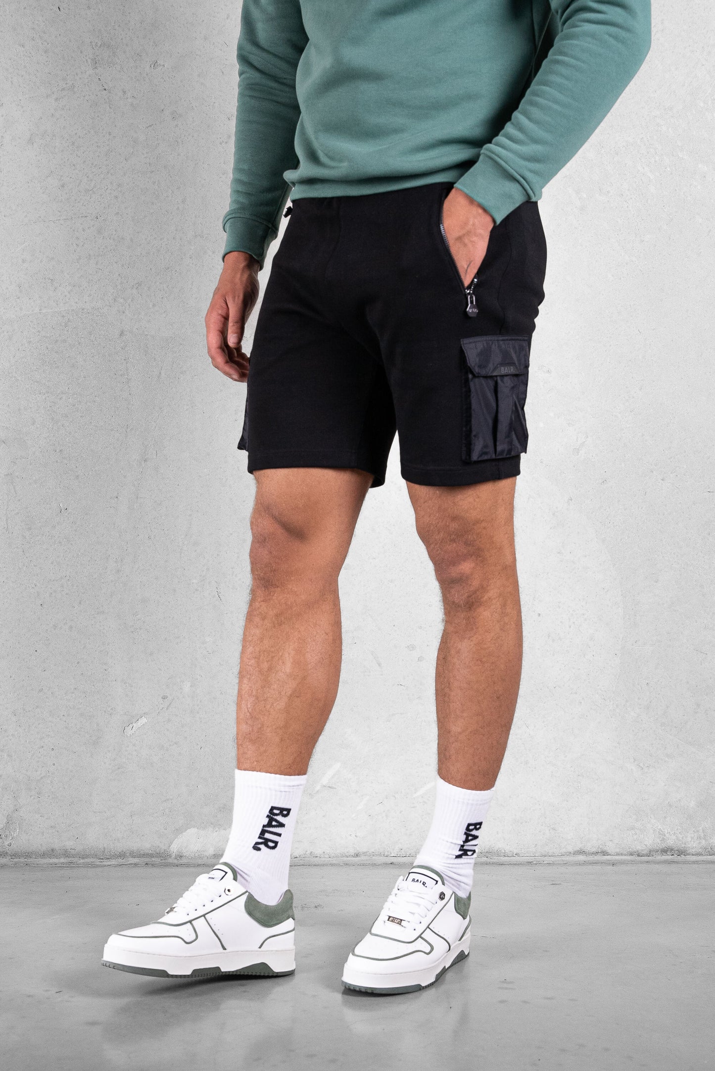 Q-Cargo Series Sweat Shorts Jet Black