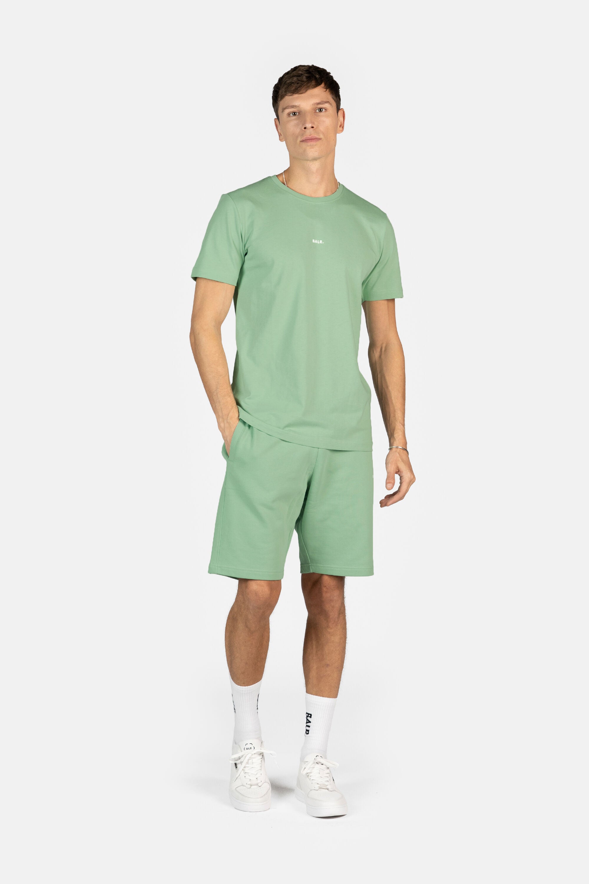 Brand Regular Fit Shorts Long Line Quiet Green
