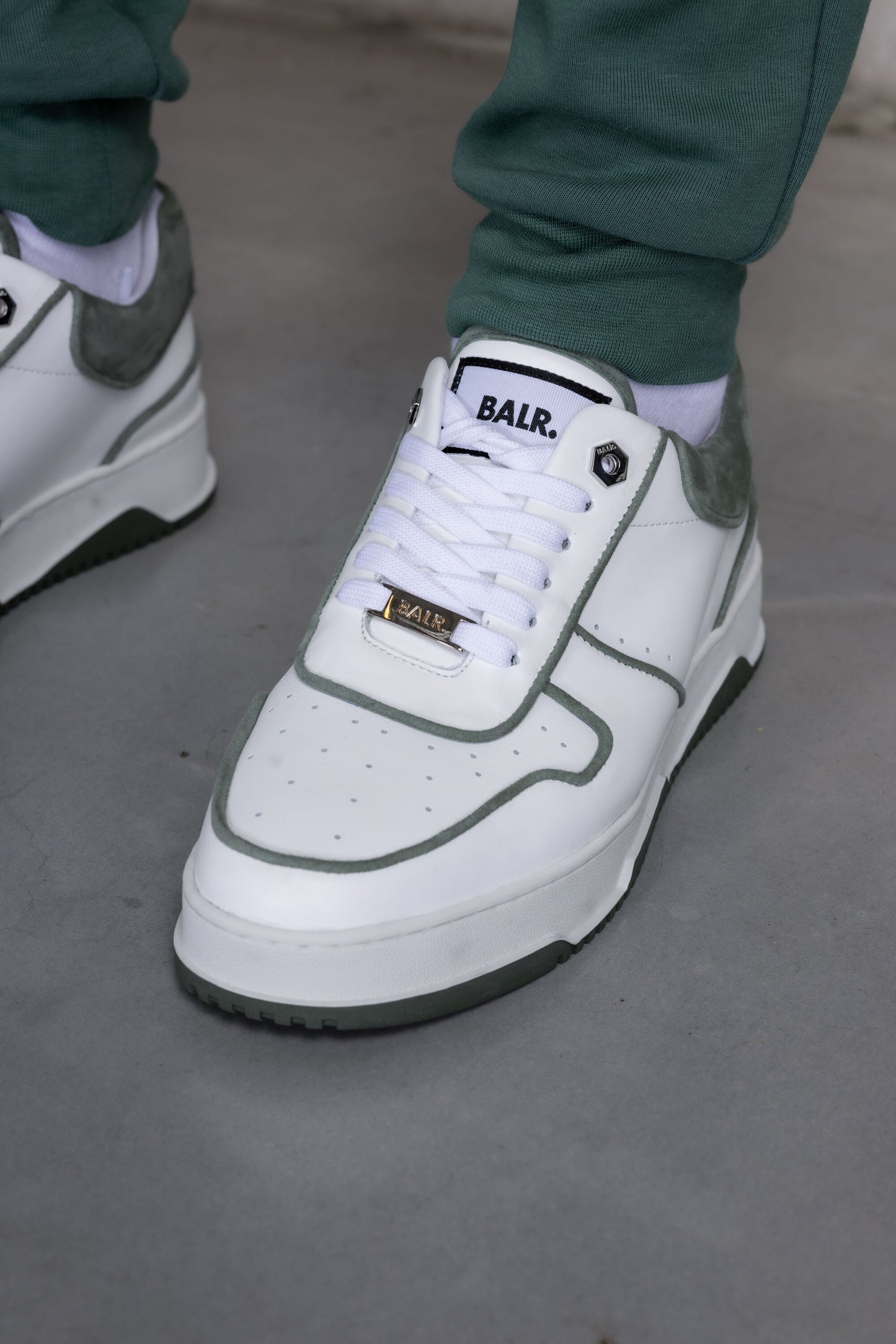Club B Classic Sneaker Bright White/Dark Forest