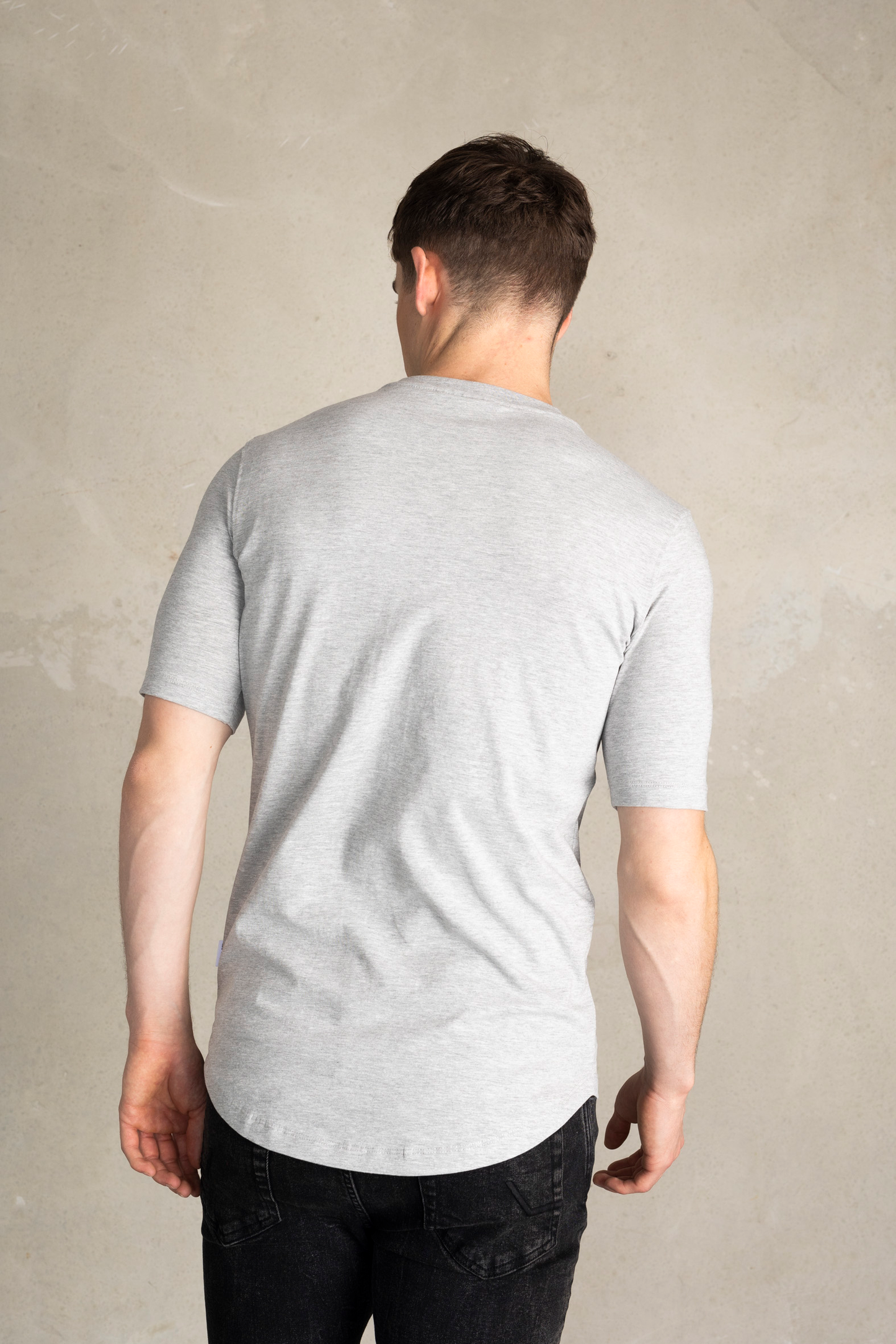 Athletic Small Branded Chest T-Shirt Grey Melange