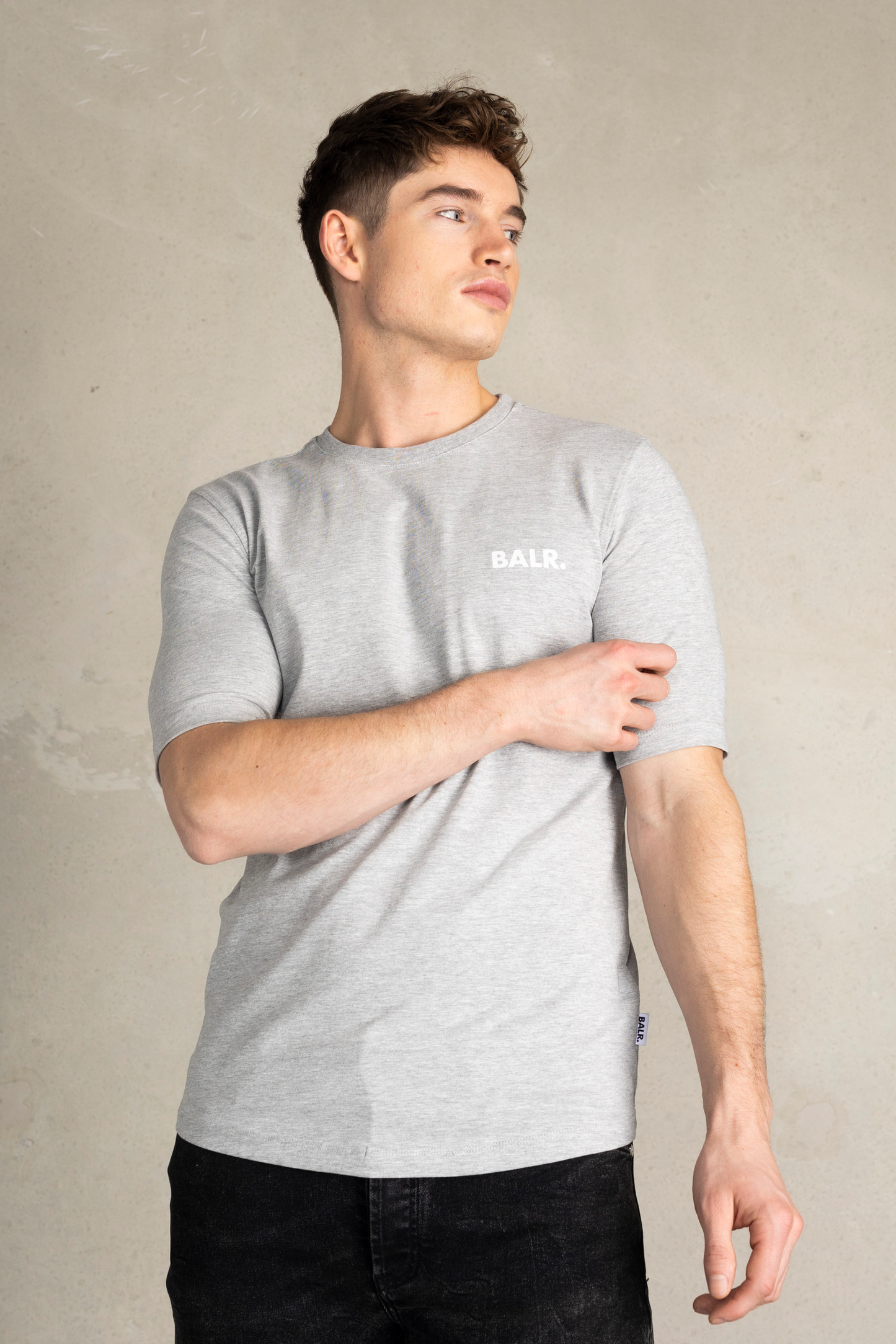 Athletic Small Branded Chest T-Shirt Grey Melange