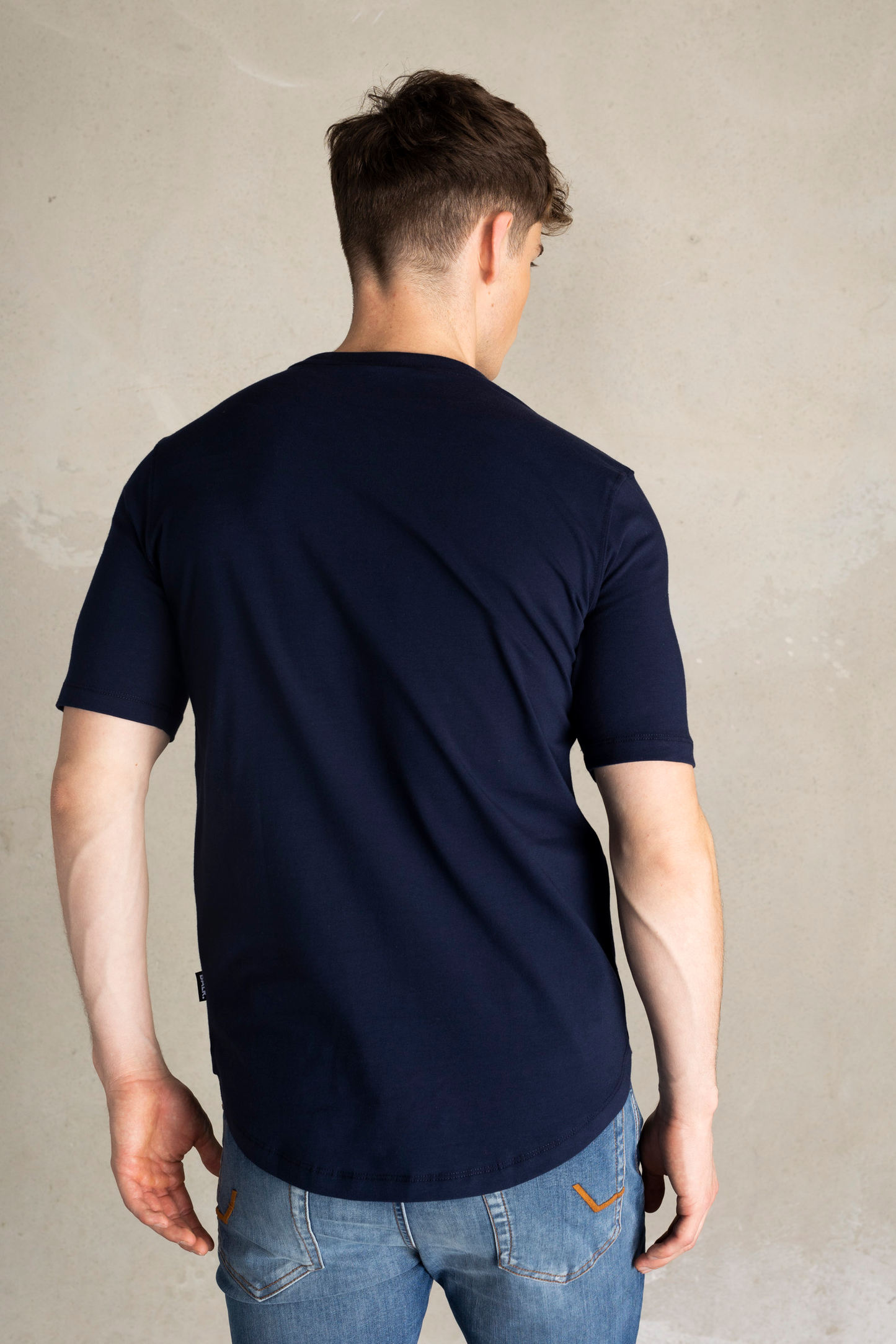 Athletic Small Branded Chest T-Shirt Navy Blue