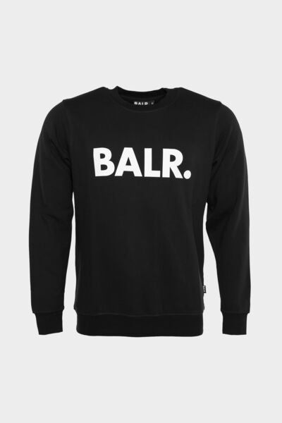 Brand Straight Crew Neck Men Black