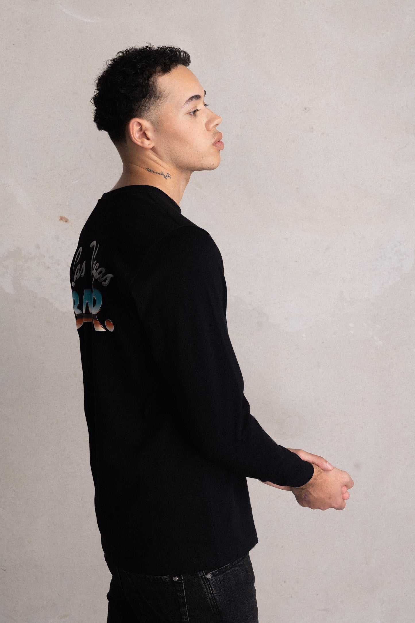 Olaf Straight BALR. LV Chrome Long Sleeve Jet Black