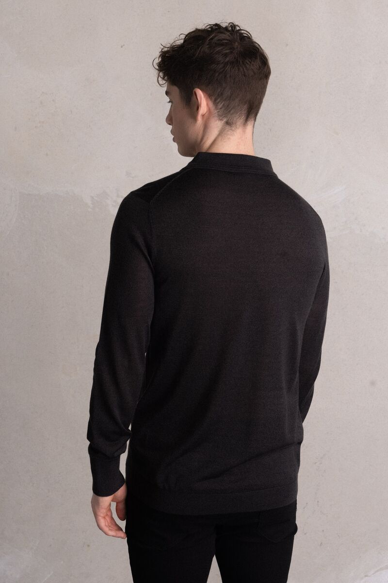 Porter Regular Knitted Polo Woodland Grey