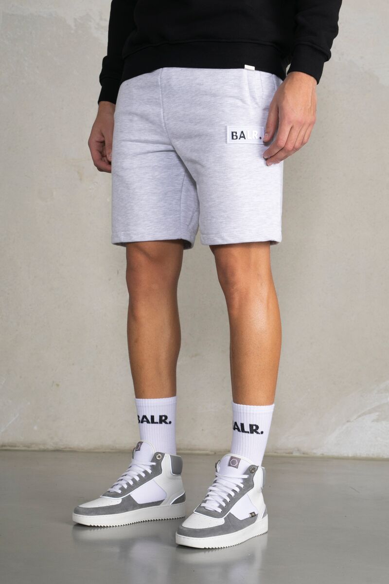 Tony Regular BALR. Felt Badge Sweat Shorts Lt Grey Heather