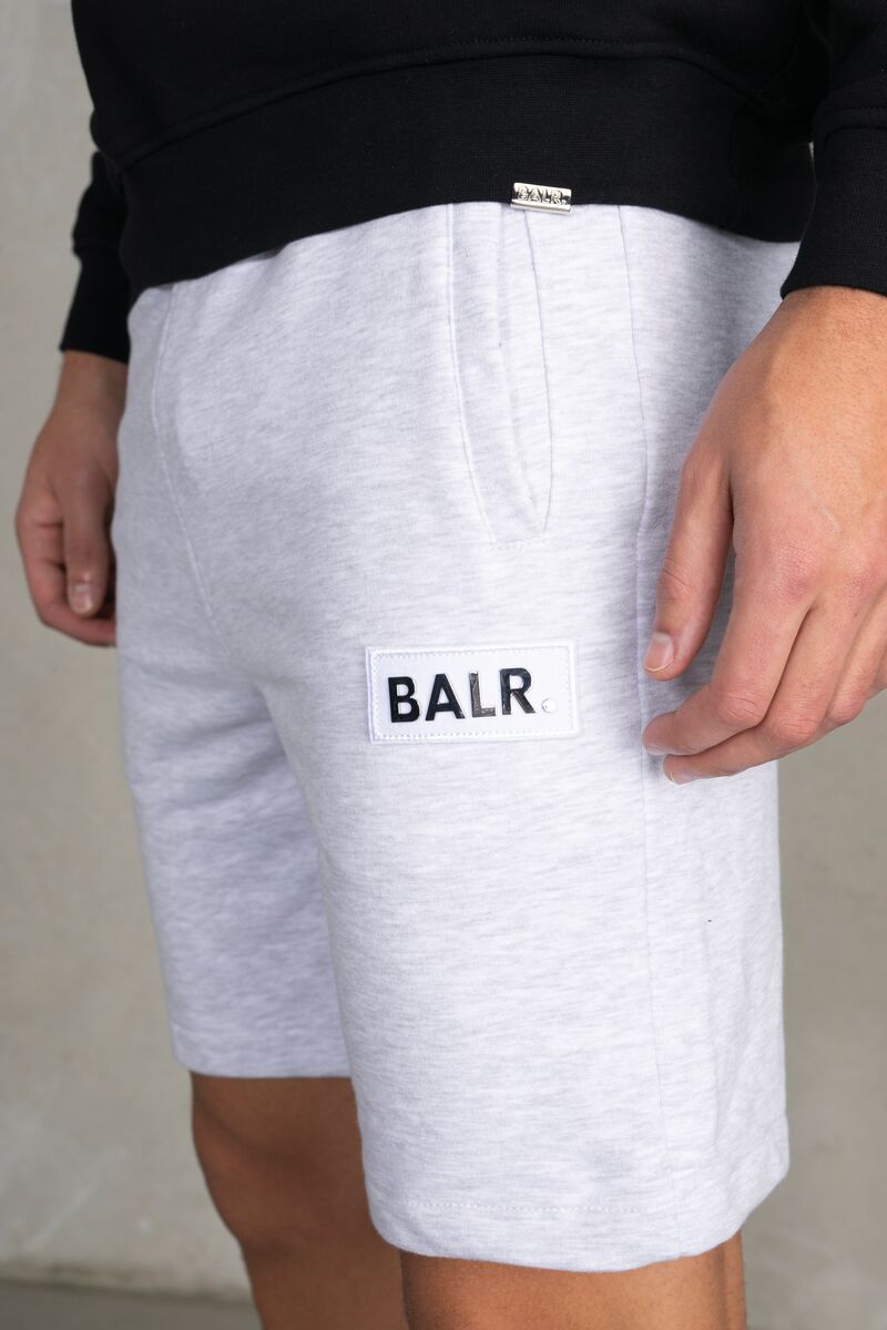 Tony Regular BALR. Felt Badge Sweat Shorts Lt Grey Heather