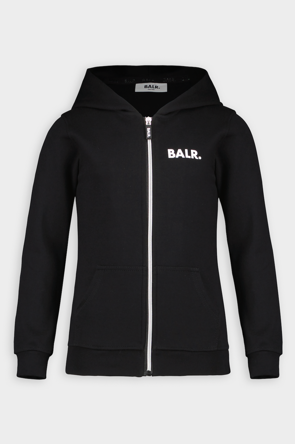 Q-Series Straight Zip Thru Hoodie Kids Jet Black