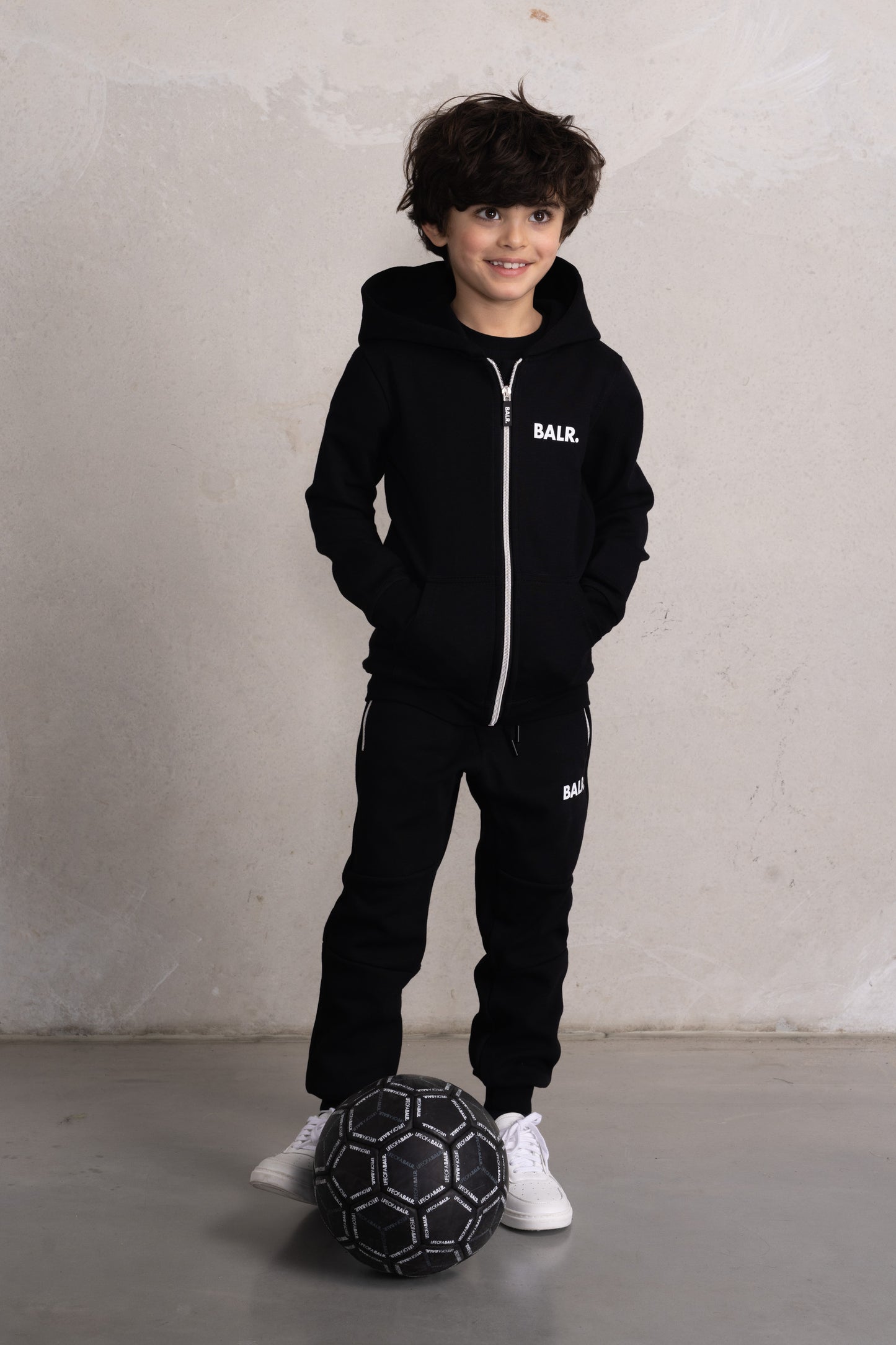 Q-Series Straight Zip Thru Hoodie Kids Jet Black