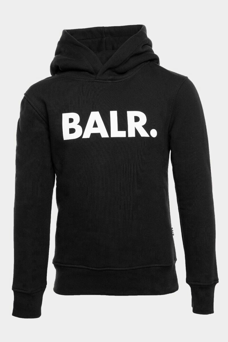 Brand Straight Hoodie Kids Jet Black