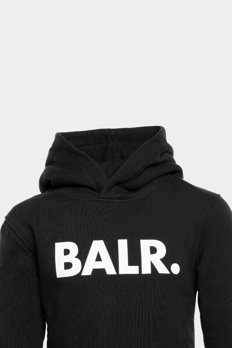 Brand Straight Hoodie Kids Jet Black
