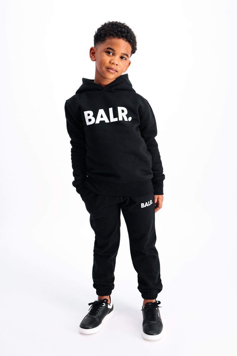 Brand Straight Hoodie Kids Jet Black