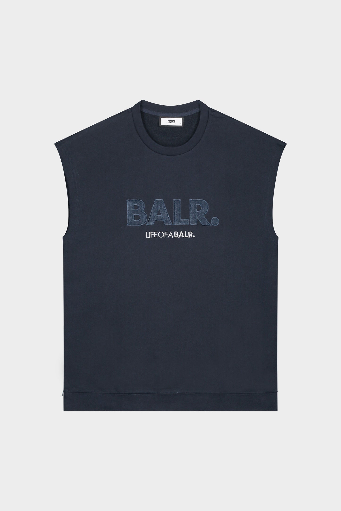 Embroidered LOAB Sleeveless Crew Neck Sweater Dk Navy