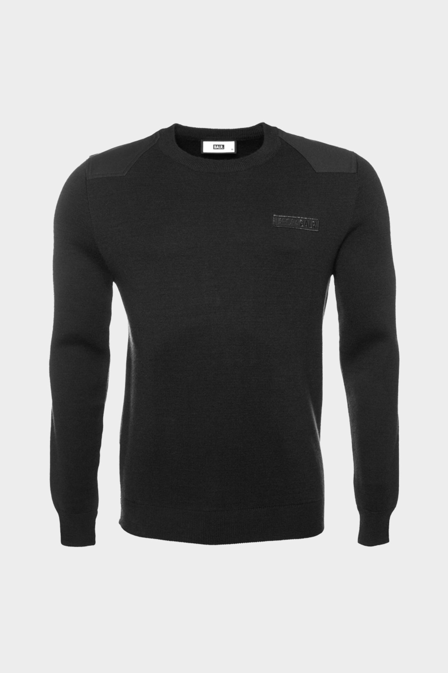 Knitted Hexagon Crew Neck Sweater Black