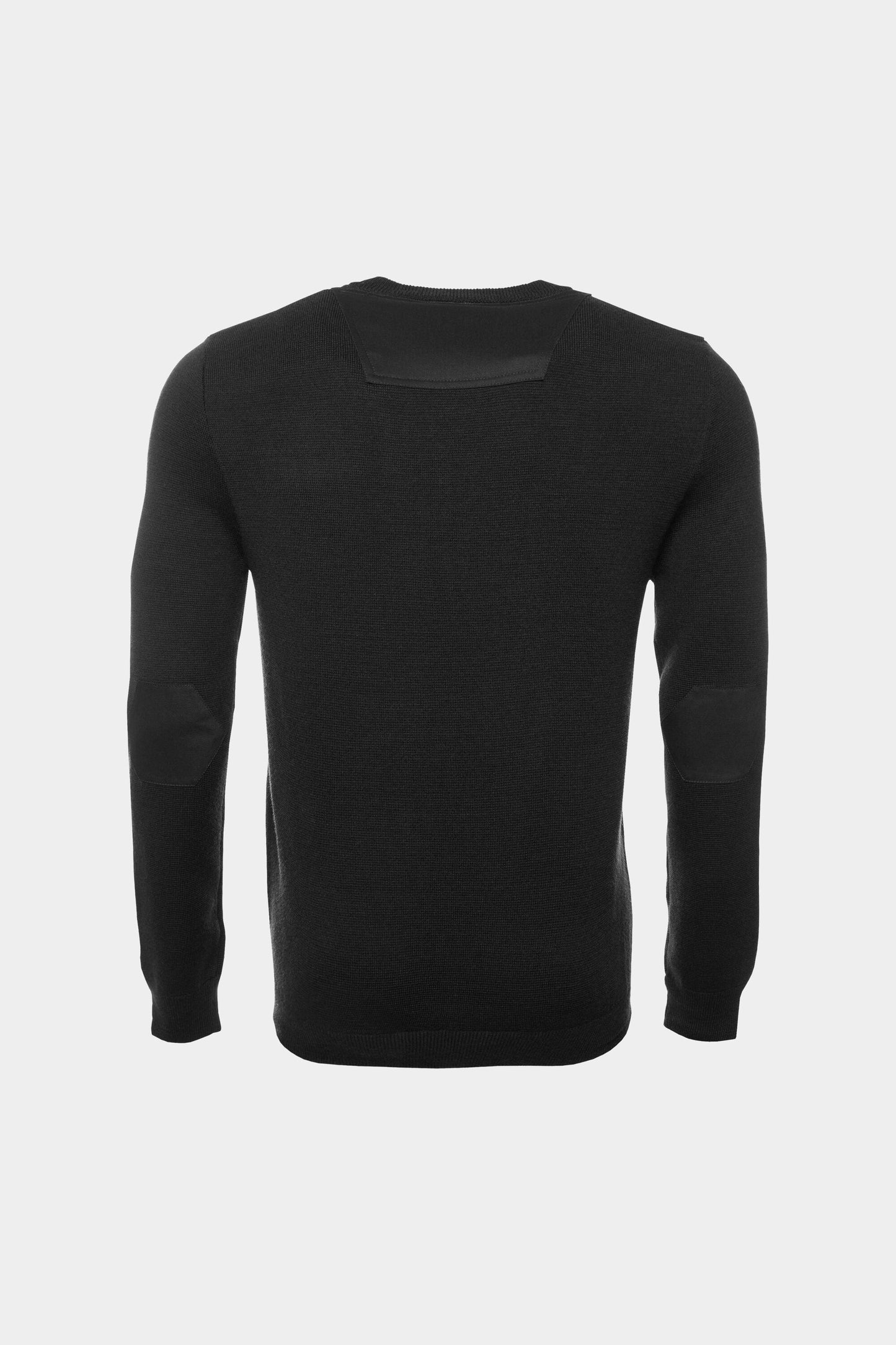 Knitted Hexagon Crew Neck Sweater Black