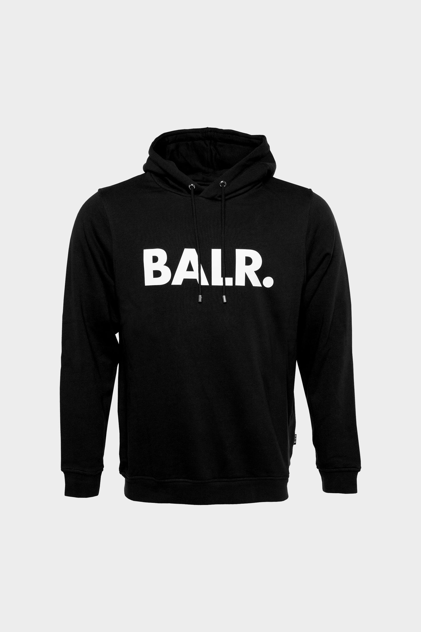 Brand Straight Hoodie Men Black