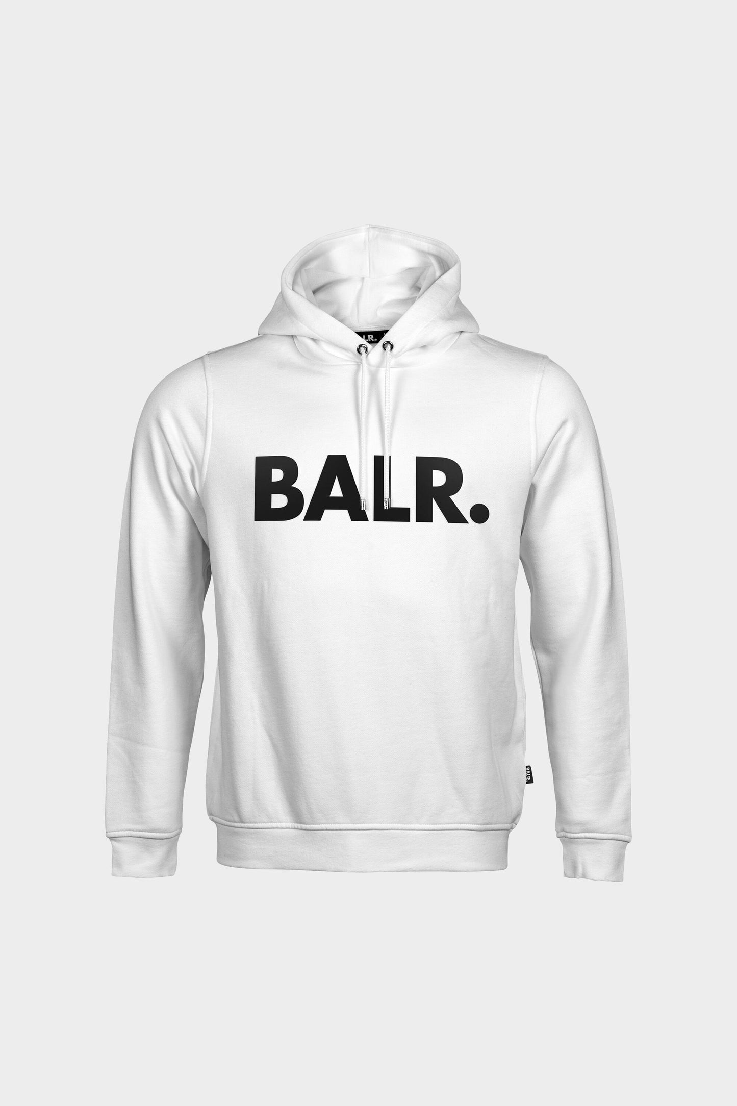 Brand Straight Hoodie Men White