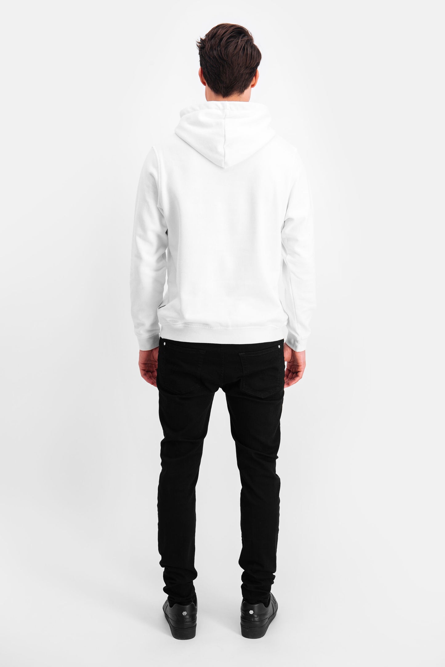 Brand Straight Hoodie Men White