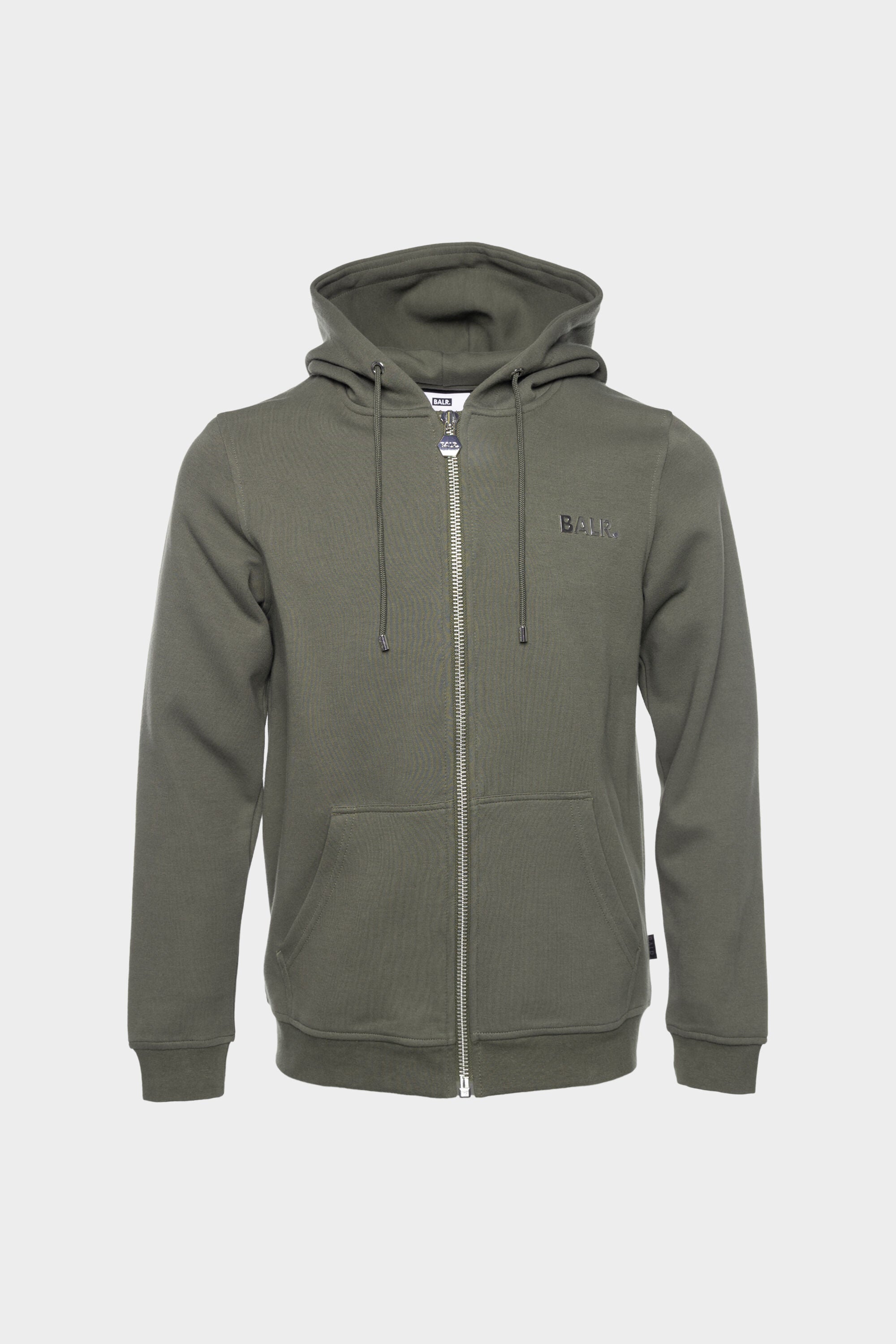 BALR. Q-Series Straight Zipped Hoodie Army Green