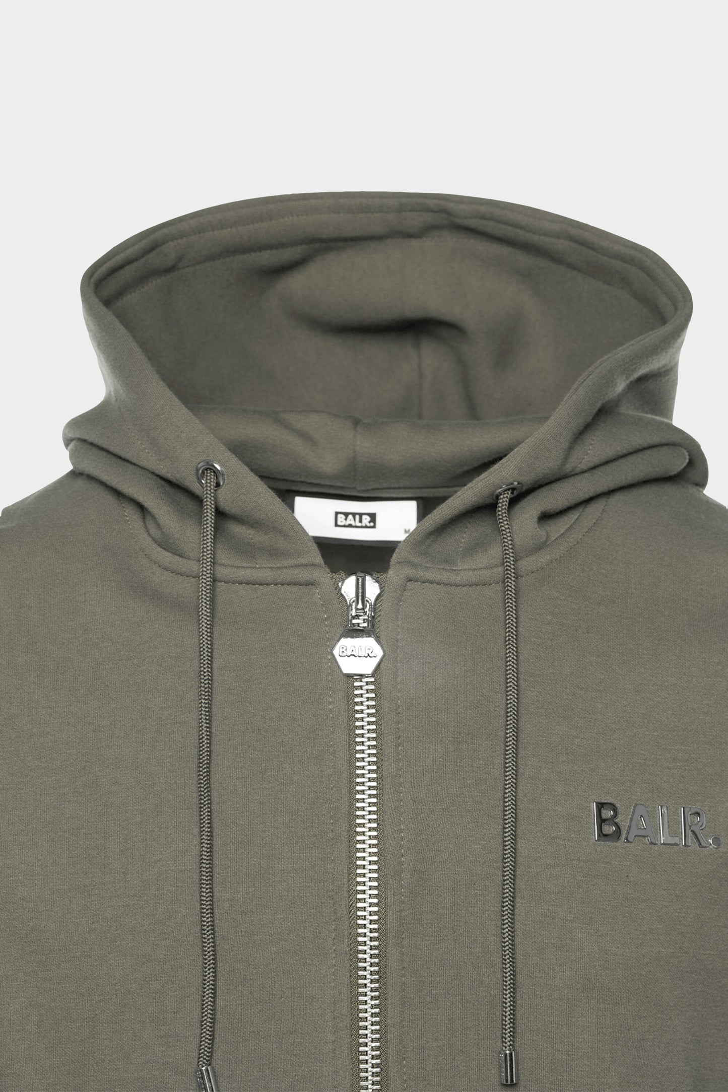 BALR. Q-Series Straight Hoodie met rits Legergroen