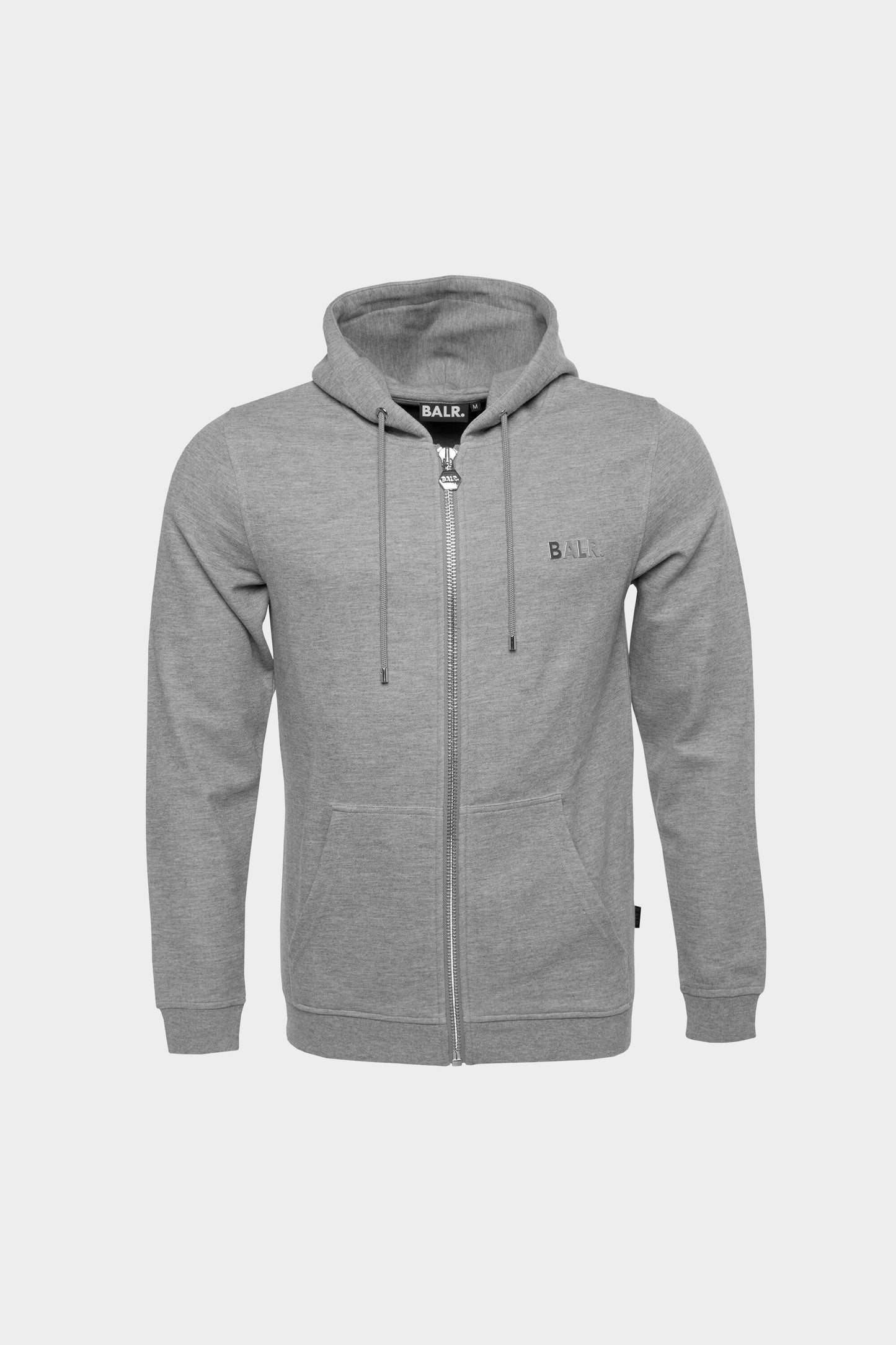 BALR. Q-Series Straight Zipped Hoodie Grey Heather