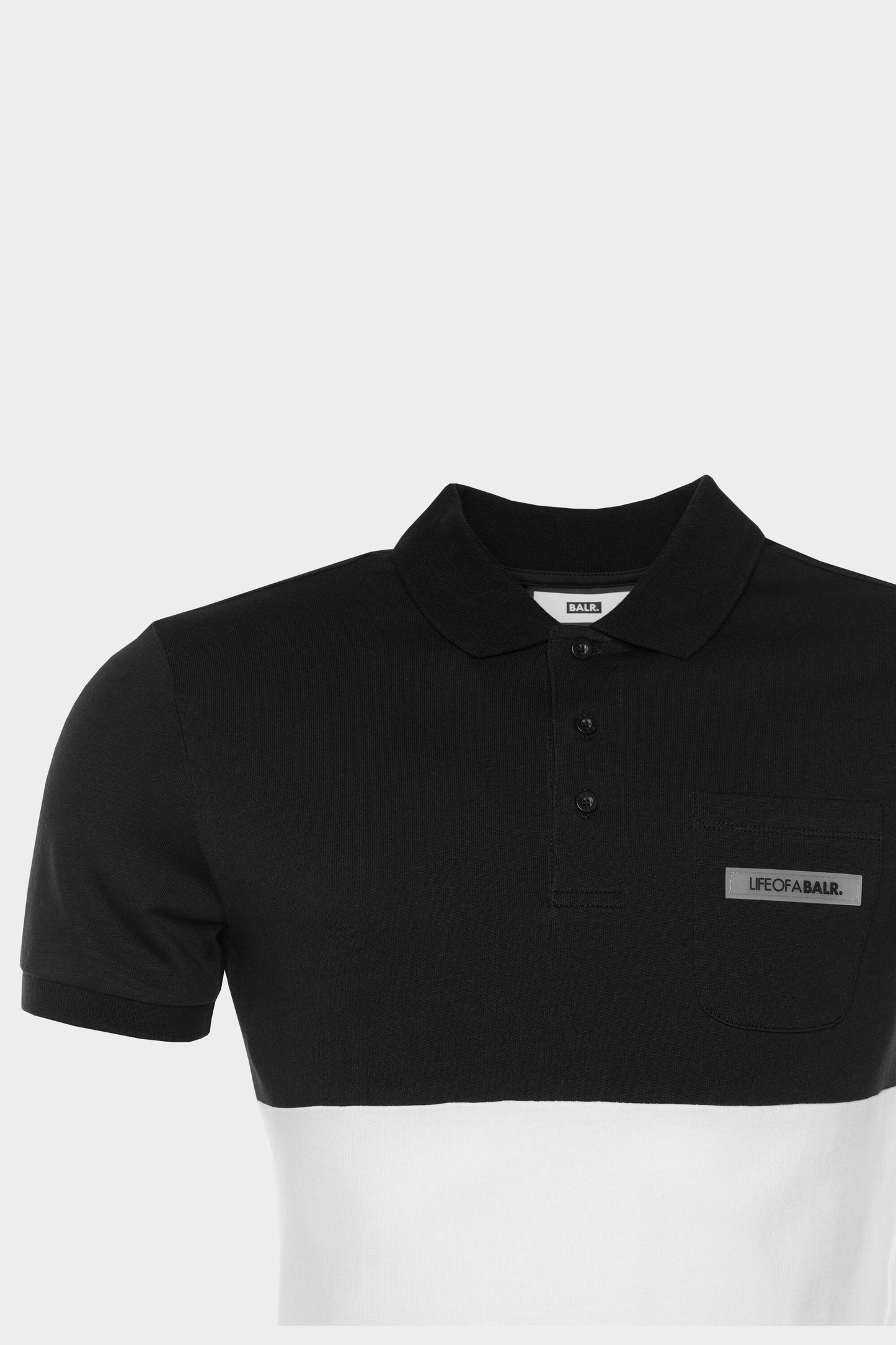 LOAB Colourblock Straight Polo Black