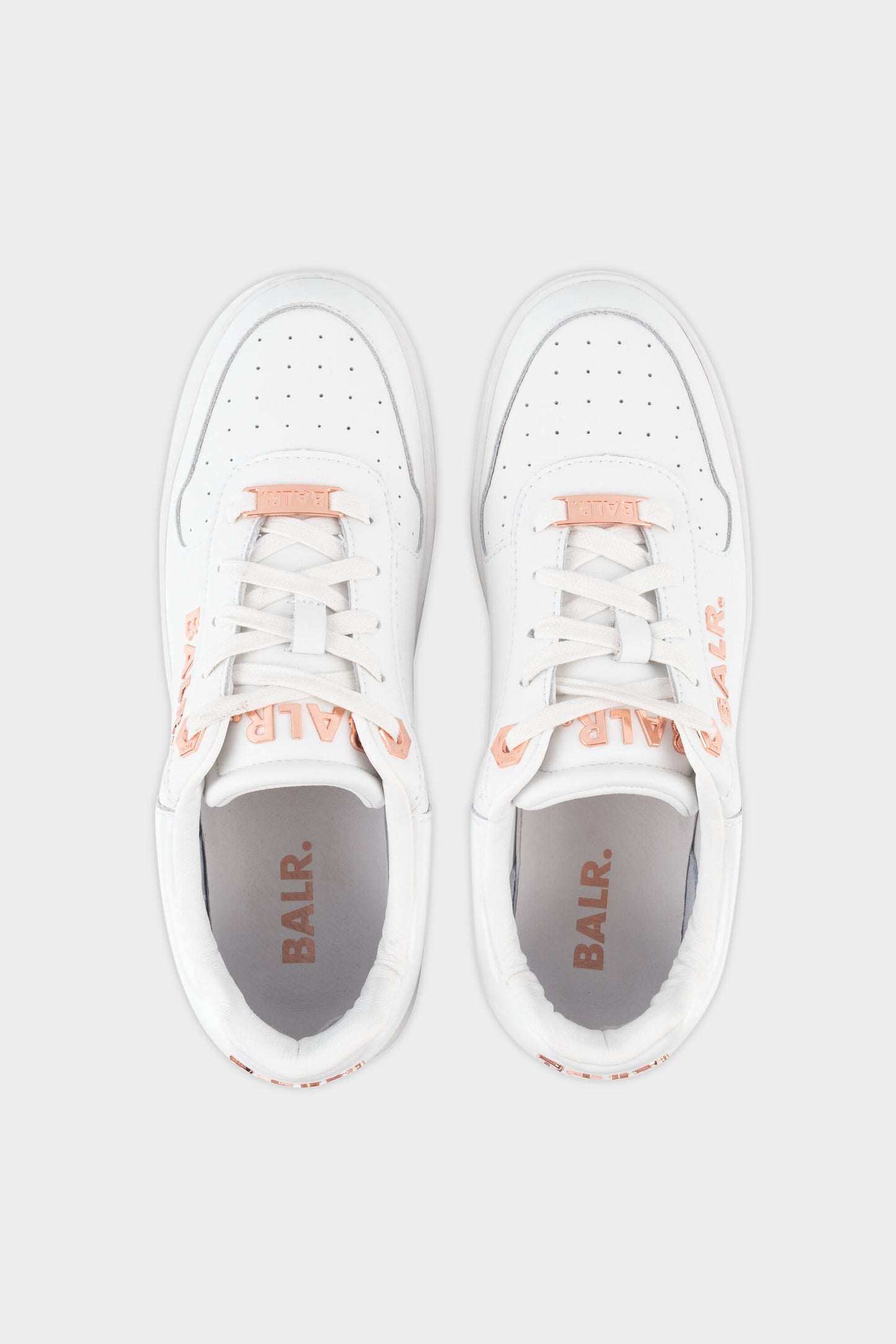 Metal Logo Sneakers White/Rose Gold