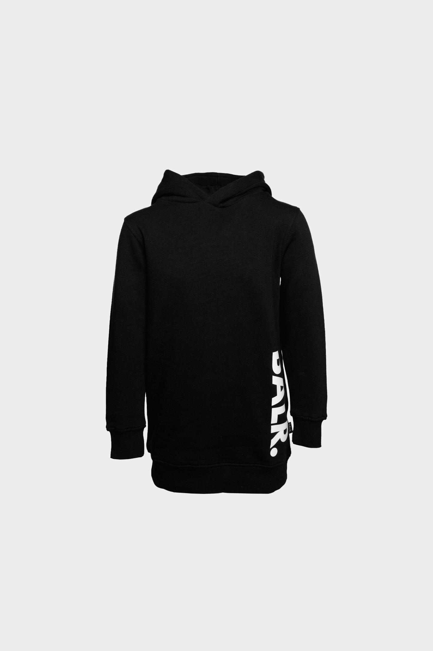 Vertical Brand Logo Long Hoodie Black