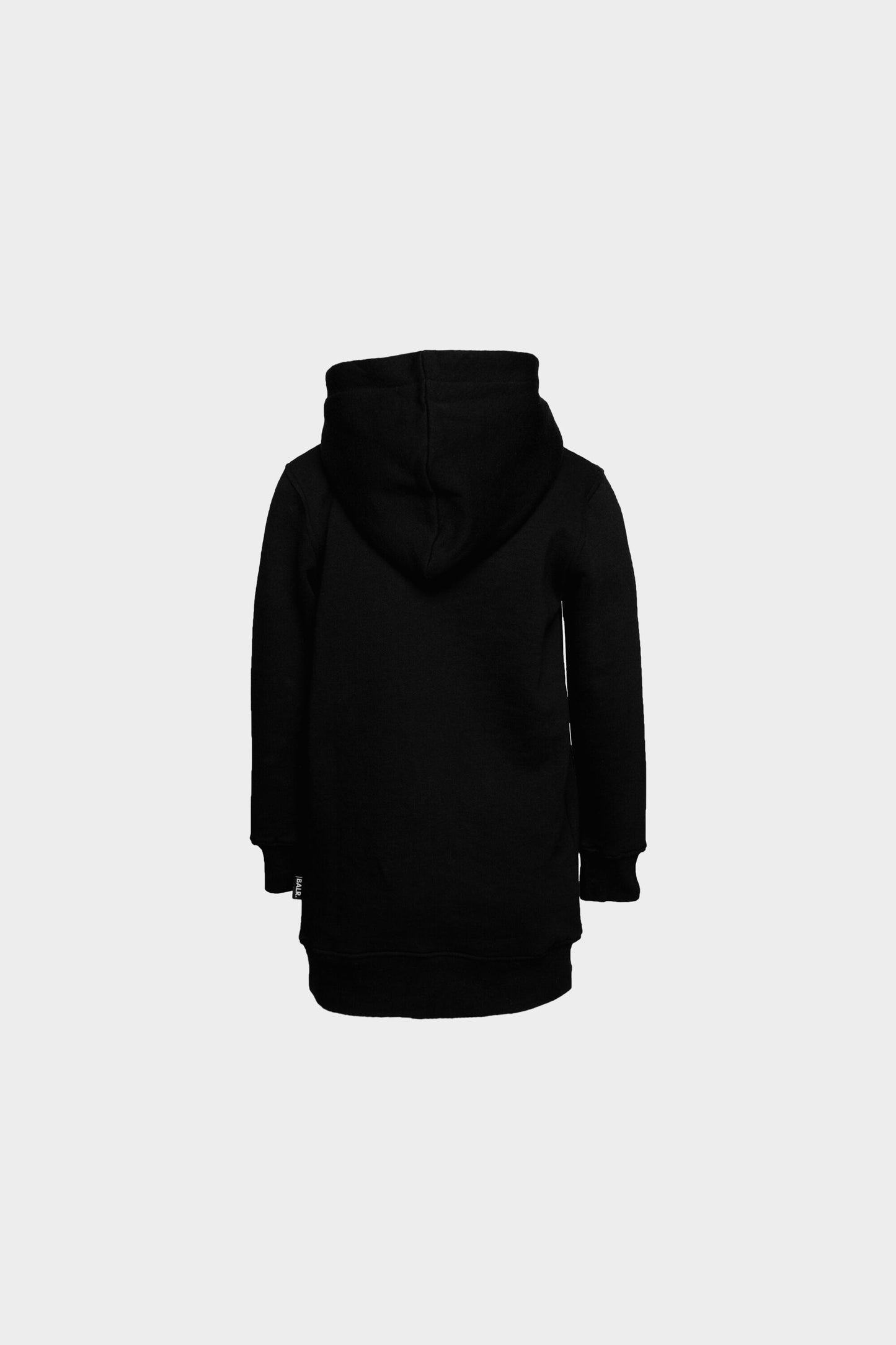 Vertical Brand Logo Long Hoodie Black