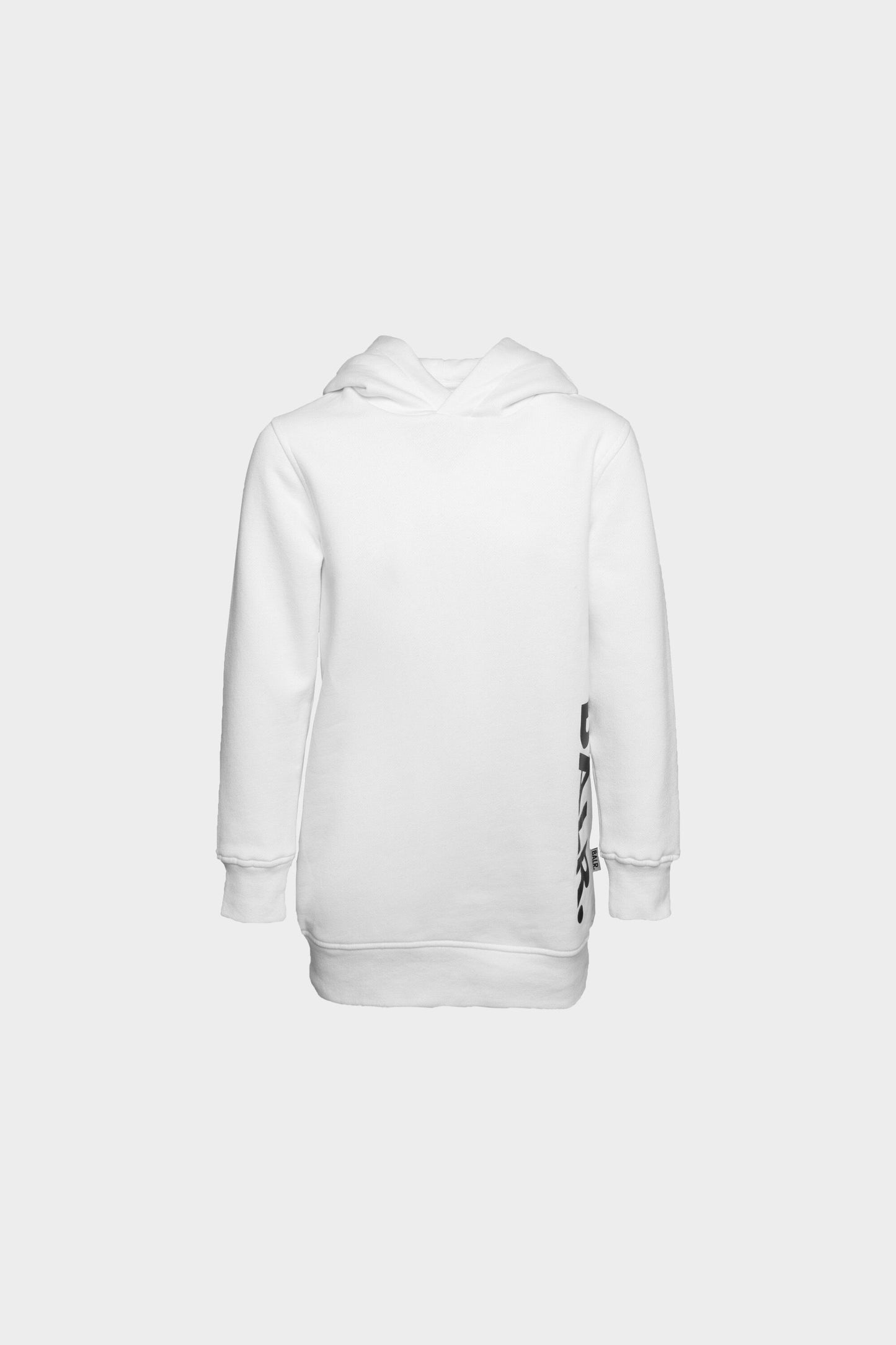 Vertical Brand Logo Long Hoodie White
