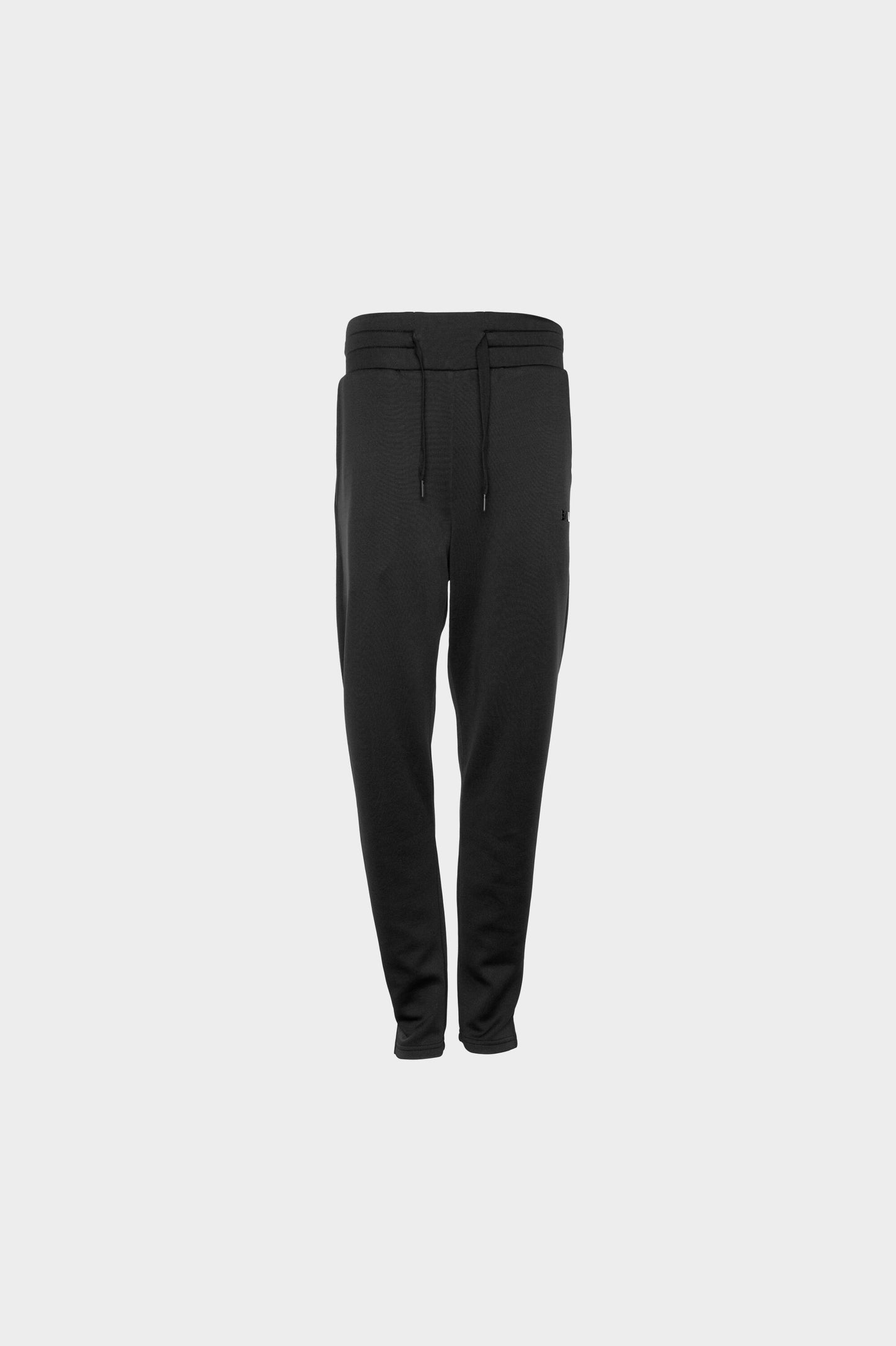 Black Metal Plate Tapered Sweatpants Black