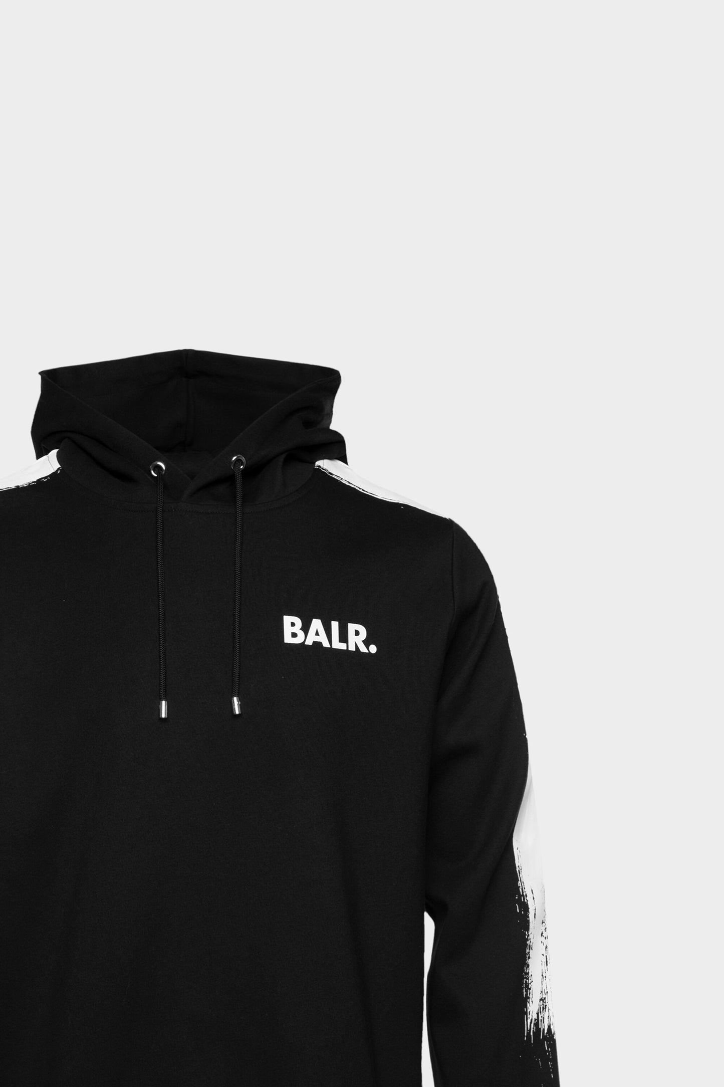 Chalk Striped Straight Hoodie Black