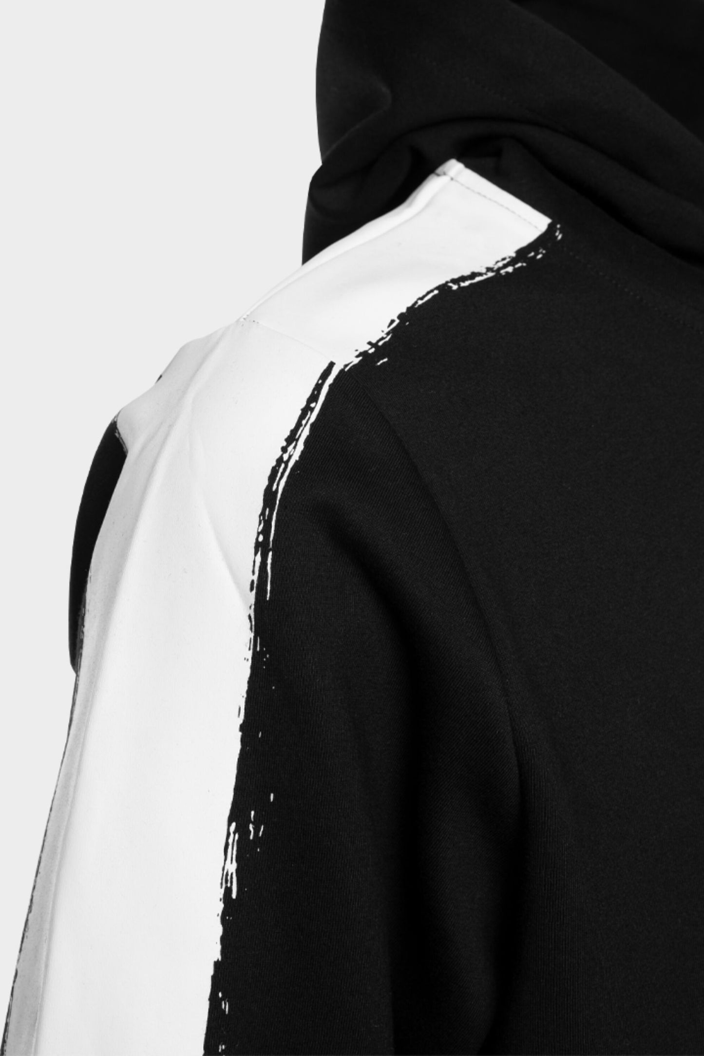 Chalk Striped Straight Hoodie Black