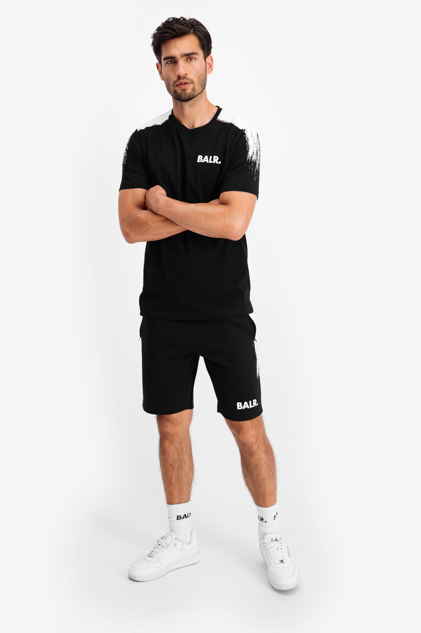 Chalk Striped Sweat Shorts Black